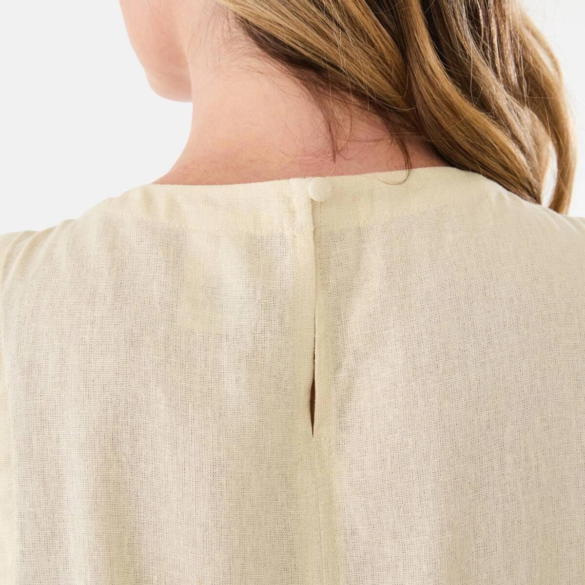 6 Sleeveless Linen Blend Swing Top Ylw Straw, 6 of 6