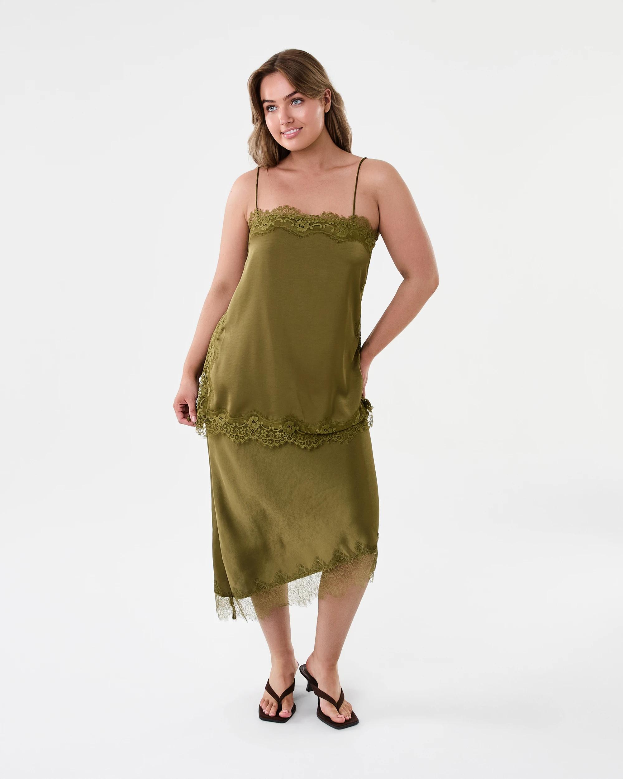 7 Sleeveless Boxy Satin Lace Cami Charte Grn, 7 of 7