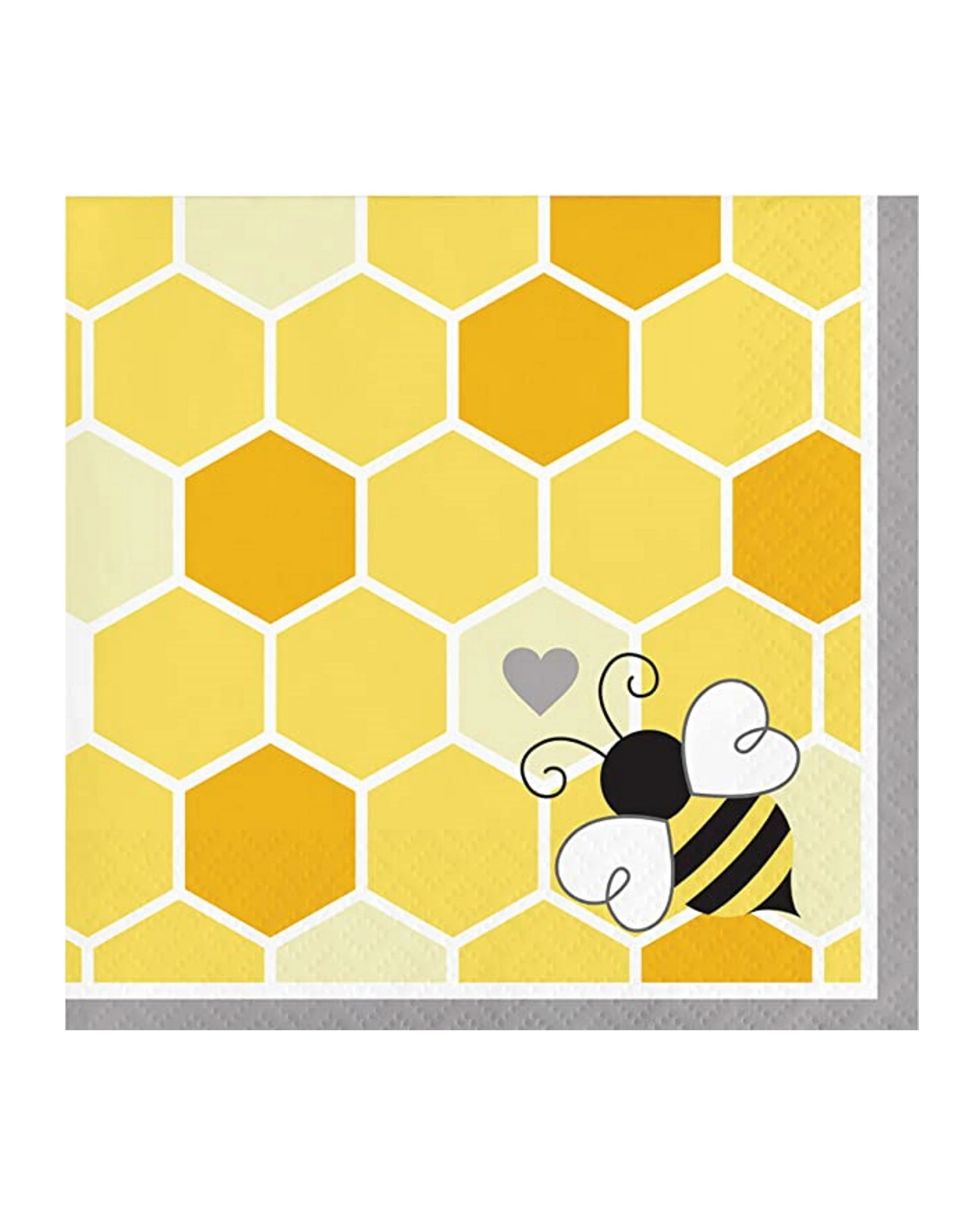 1 Creative Converting Bumblebee Small Napkins Serviettes Pack of 16 - Yellow, 1 of 1