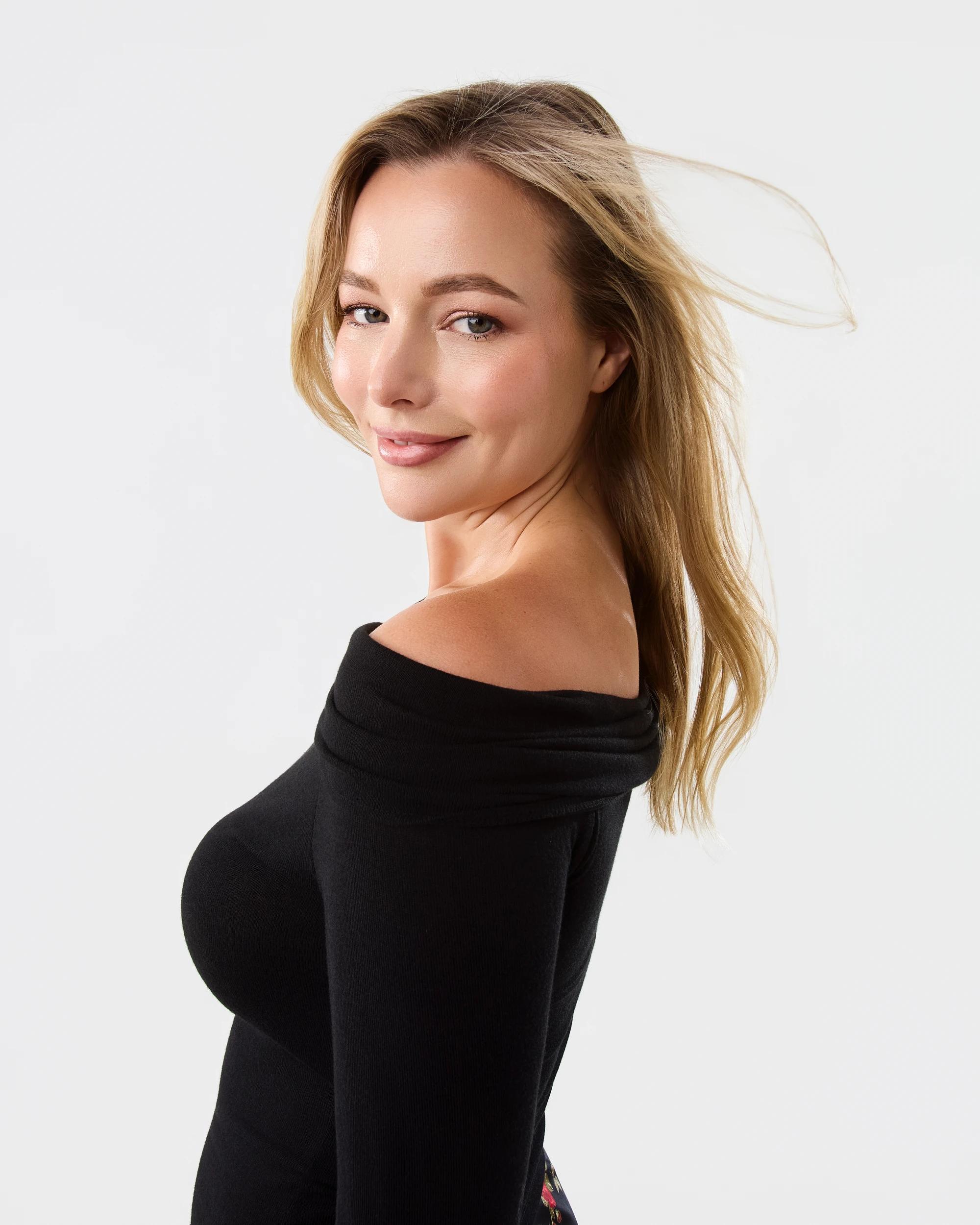 5 Long Sleeve Off Shoulder Detail Top Black, 5 of 7