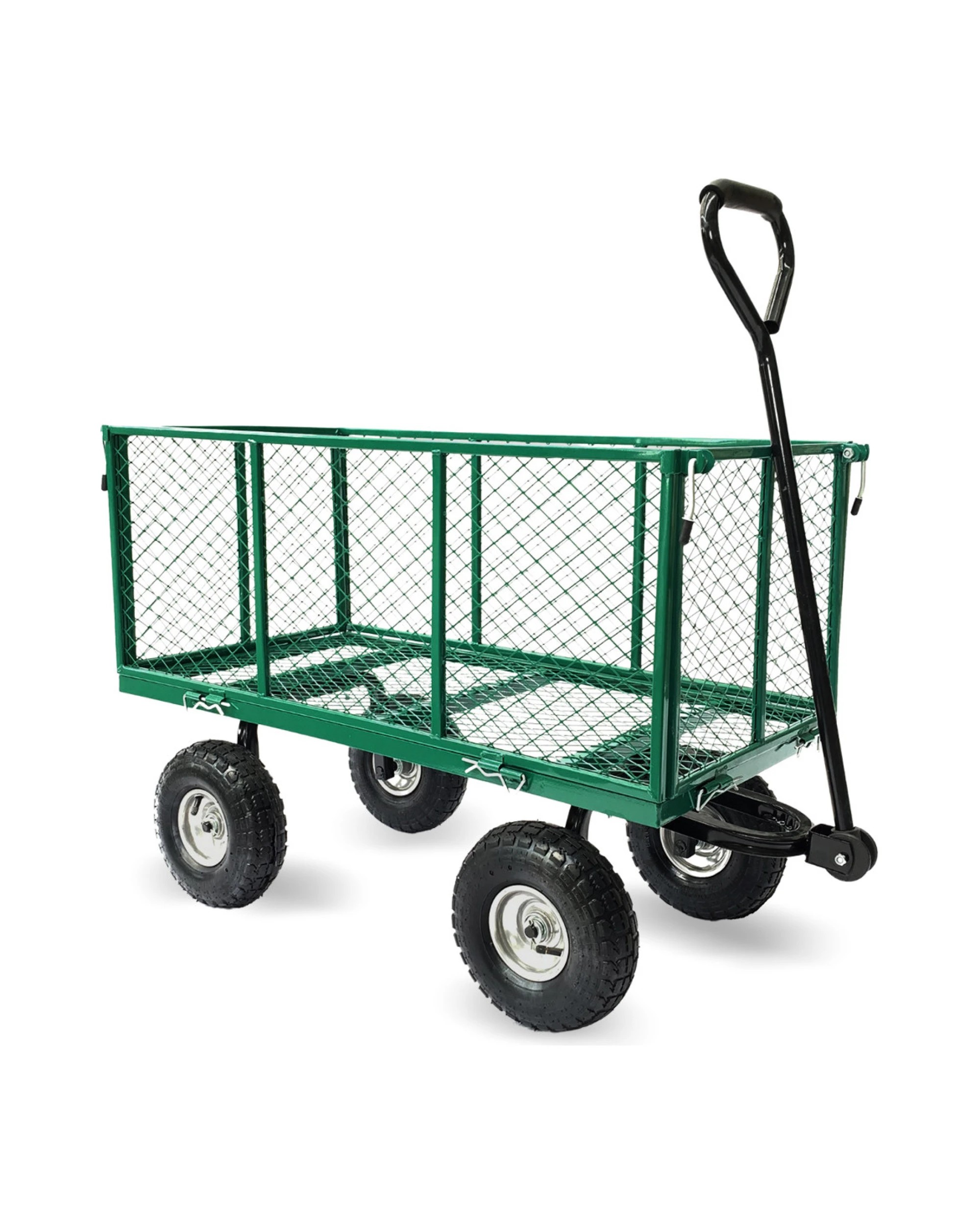 1 Wallaroo Steel Mesh Garden Trolley Cart 300kg Capacity Lounge Wagon Tool - Green, 1 of 10
