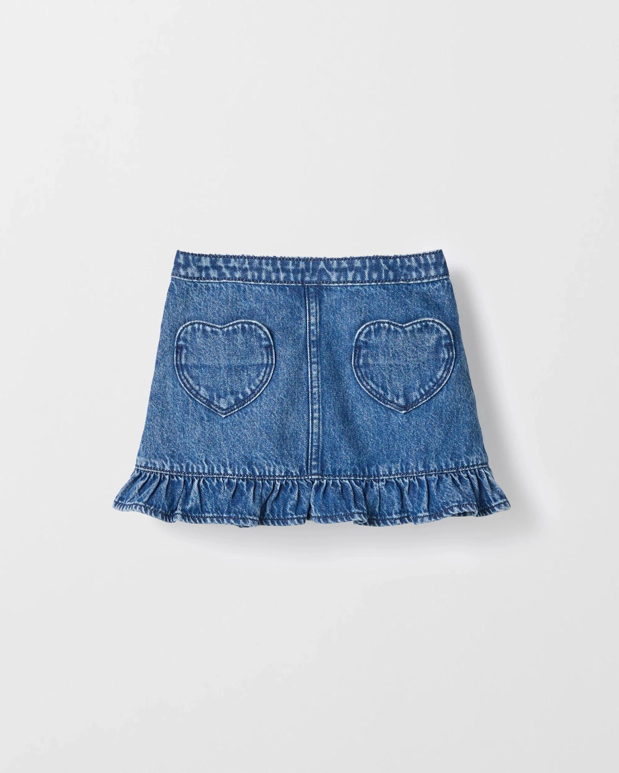 5 Target Denim Denim A-Line Fashion Skirt MID WASH, 5 of 8