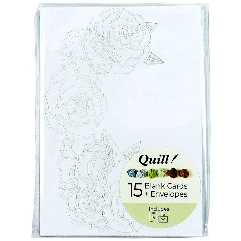 1 Quill Cards and Envelopes Rose Die Cut 125x175mm 15 Pack, 1 of 6