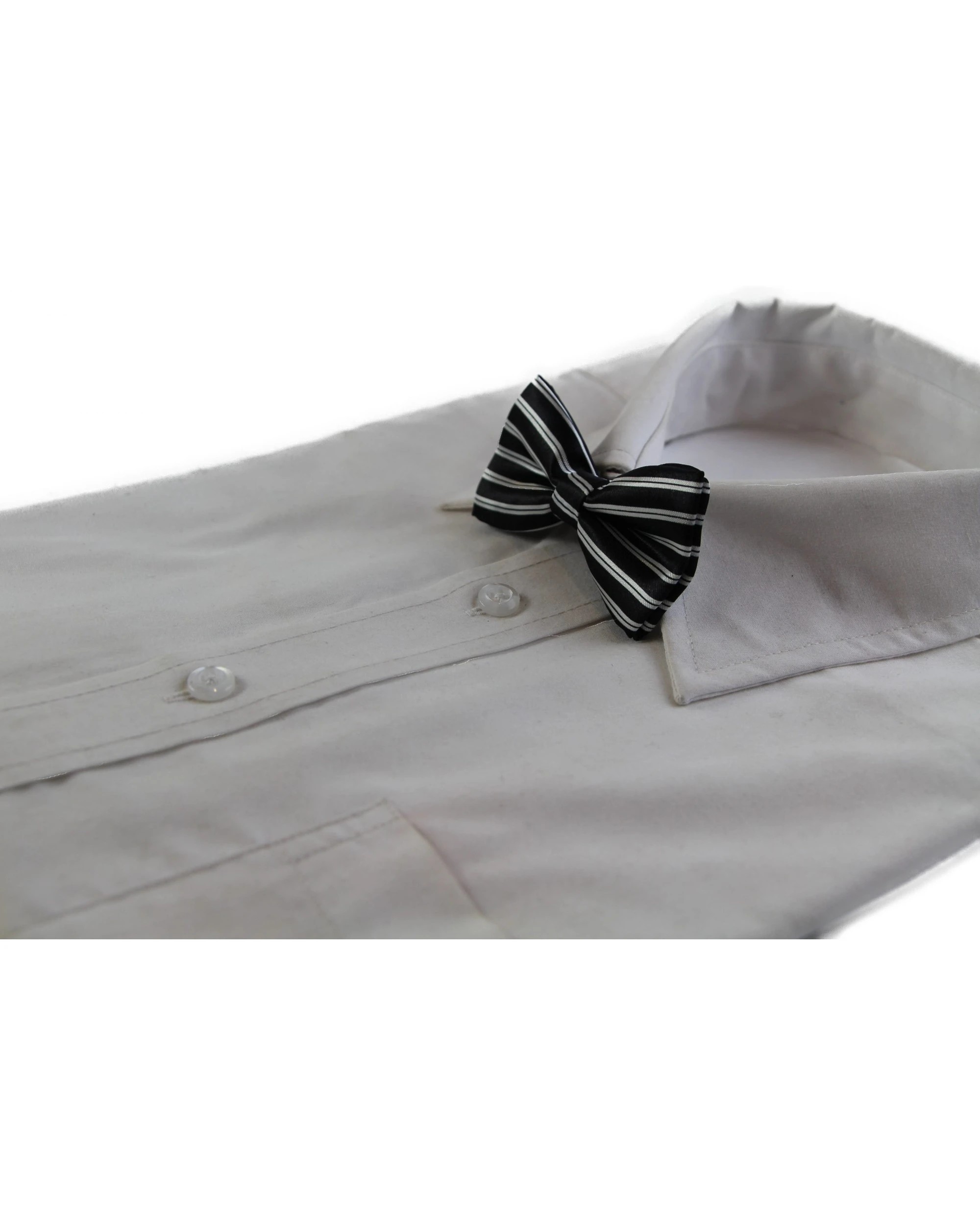1 Zasel Boys Black With White Stripes Patterned Bow Tie - Multi, 1 of 4