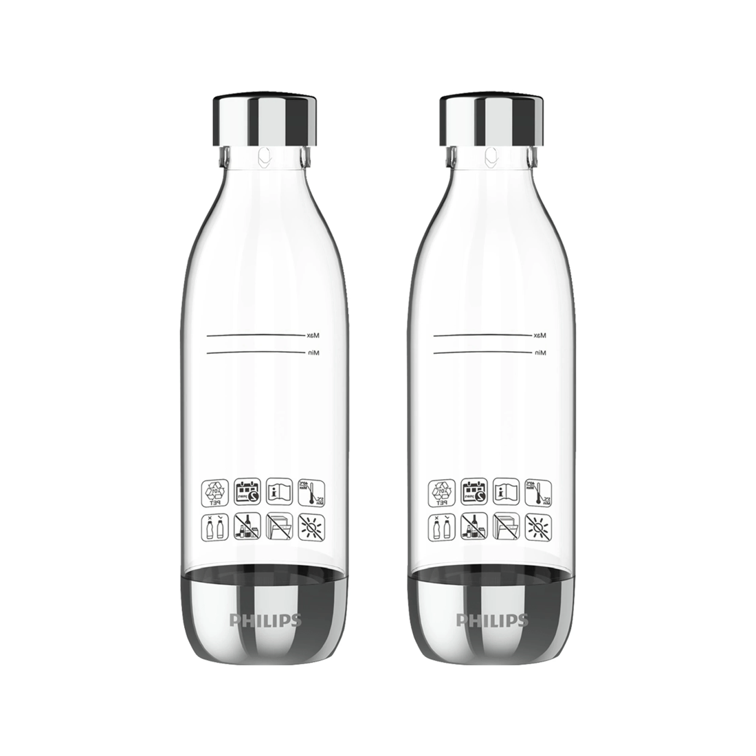 3 2pc Philips Carbonating 0.5l Twin Reusable Drinking Sparkling Water Bottles
 - Clear, 3 of 3
