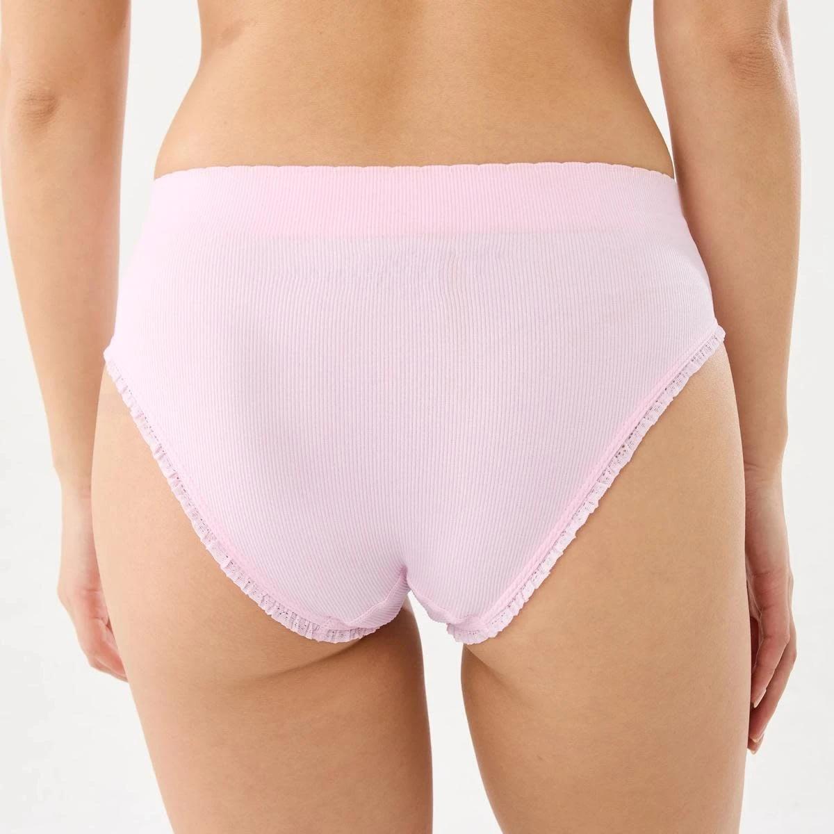 6 3 Pack Seamfree Rib Bikini Briefs BERRY, WHITE, PINK LADY, 6 of 8