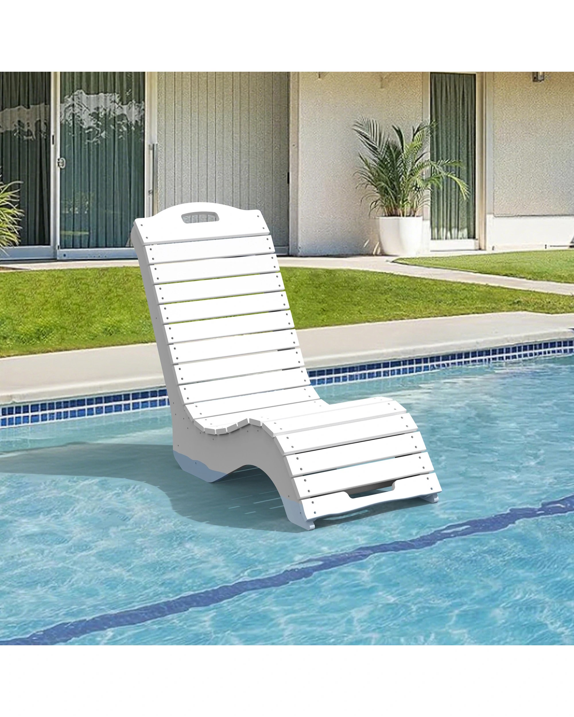 2 EHOMMATE Outdoor HDPE Adirondack Lounge Chair - White - White, 2 of 9