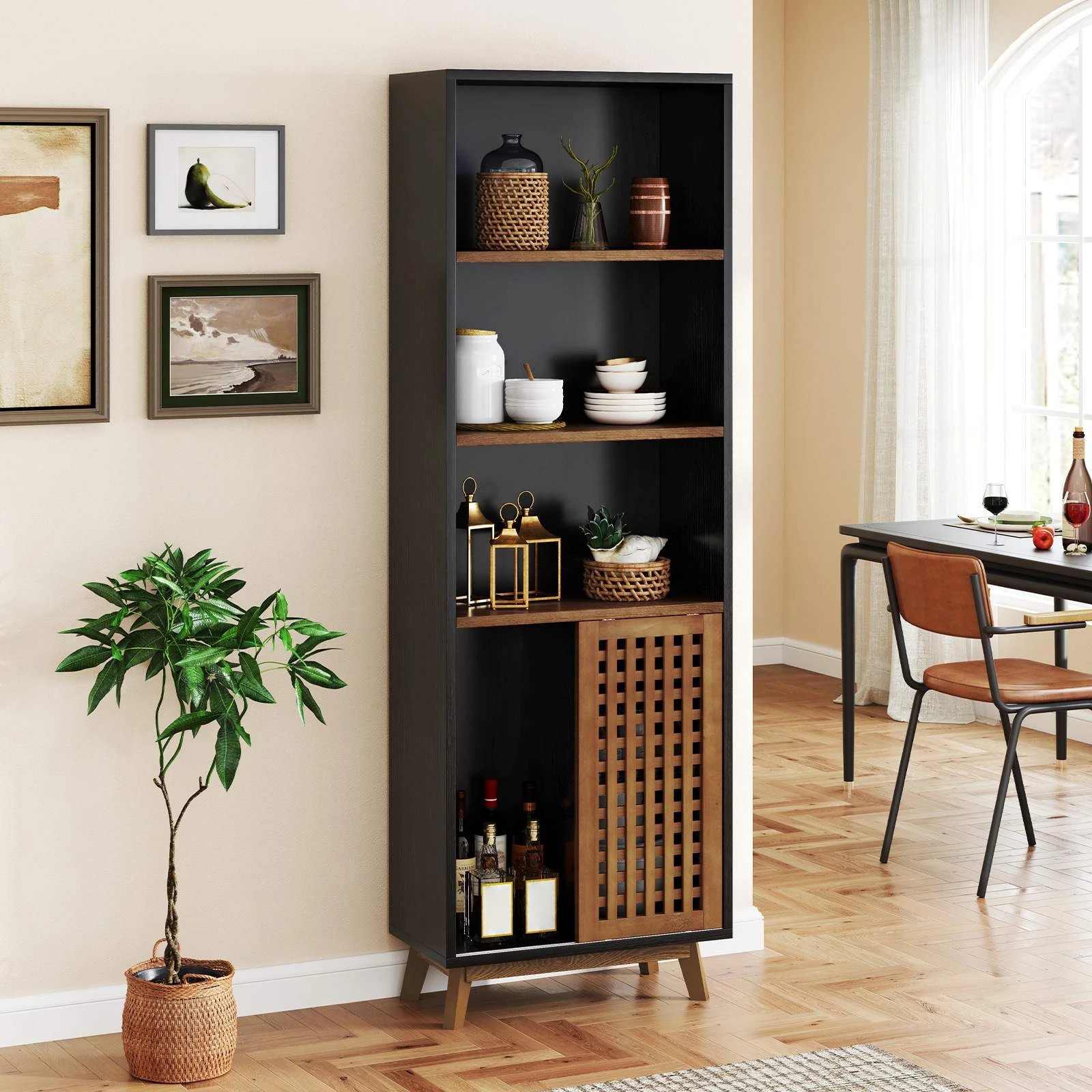 3 Costway 5-Tier Bookshelf 180cm Bookcase w/Adjustable Shelf Wood Display Cabinet Storage Organiser - Black, 3 of 4