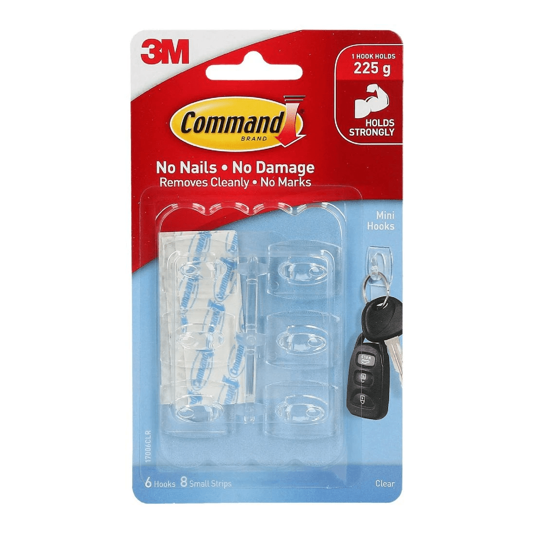 1 3M Command Mini Clear Hooks with Clear Strips 6 Pack, 1 of 2