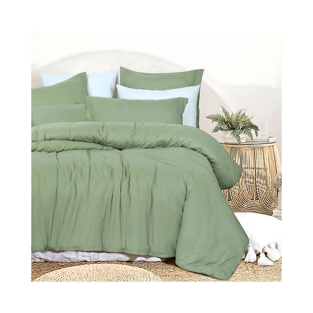 2 Amsons Queen Quilt Cover Set - Light Sage, Premium Double Brushed Microfiber
 - Queen Bed
 - green, 2 of 6