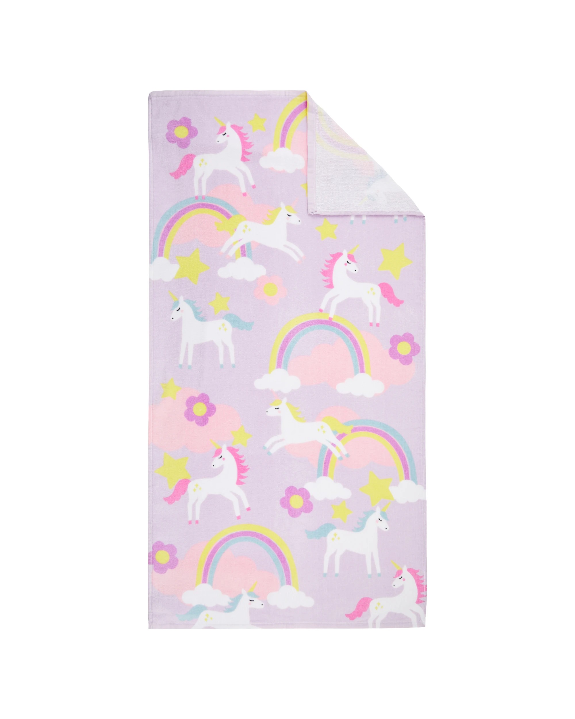 4 Cotton Velour Kids Beach Towel - Unicorn, 4 of 6