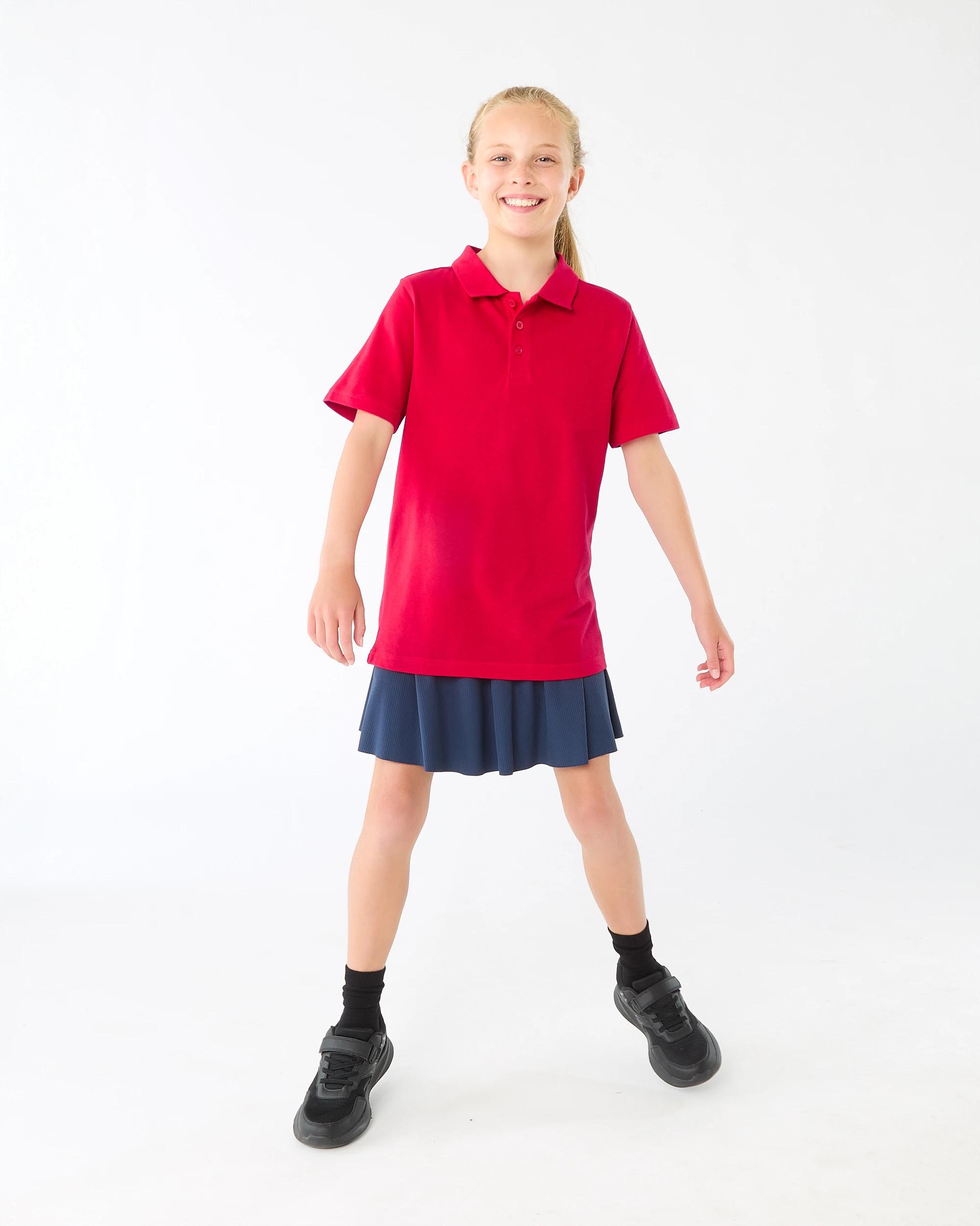 6 School Odour Shield Cotton Polo T-shirt Red, 6 of 7
