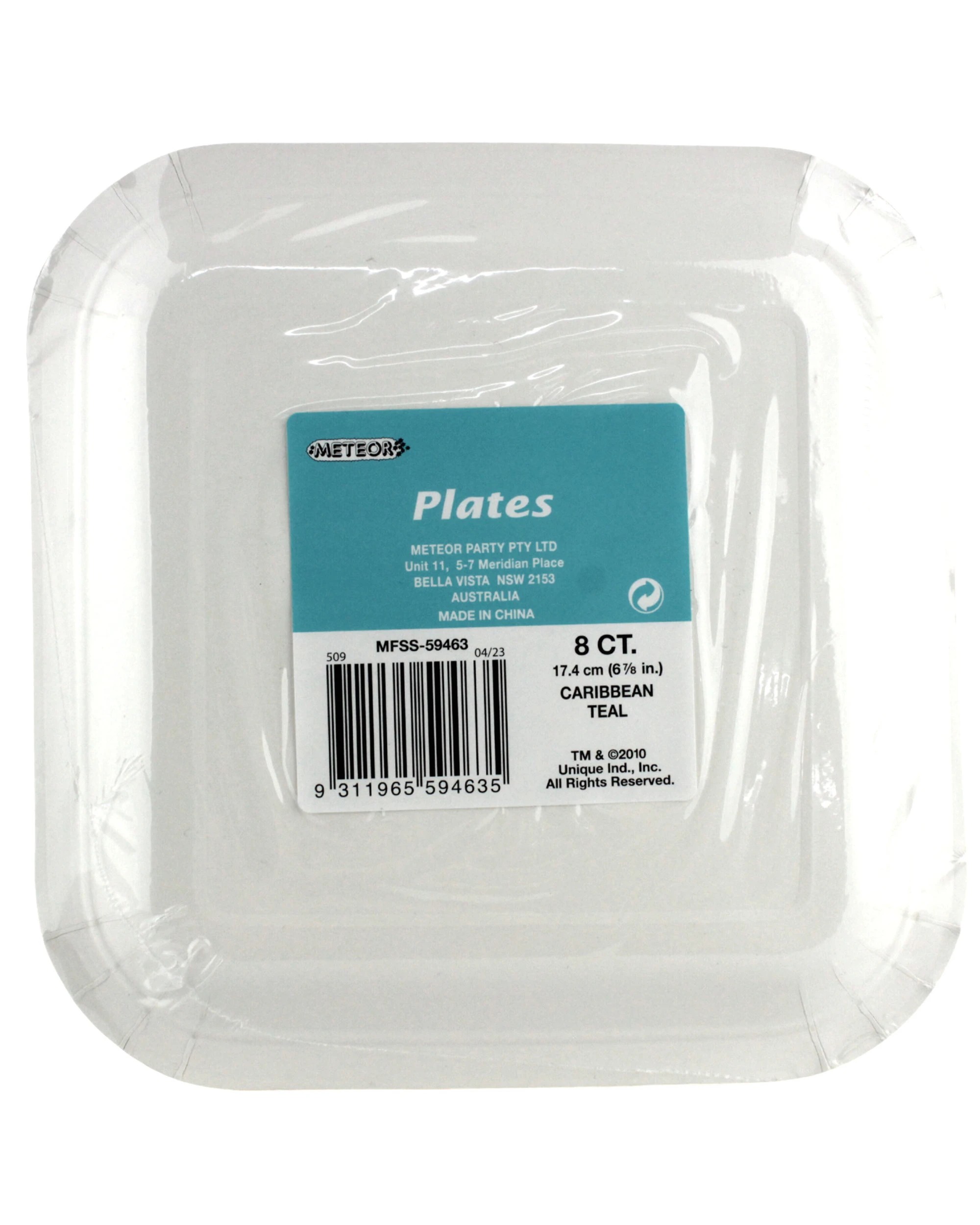 2 Meteor 18cm Square Paper Plates Pack of 8 - Green, 2 of 2