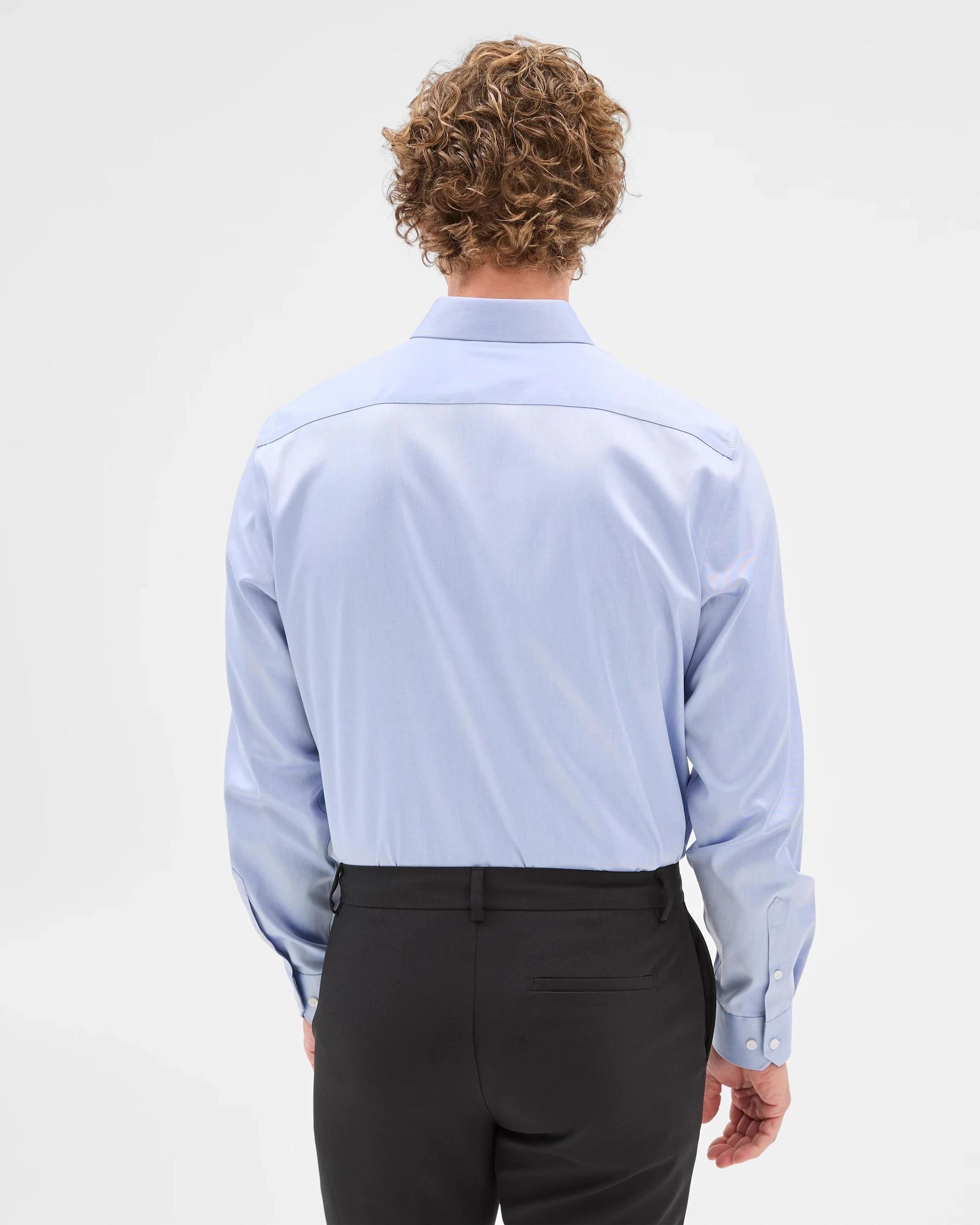 4 Preview Non Iron Long Sleeve Business Shirt BLUE, 4 of 10