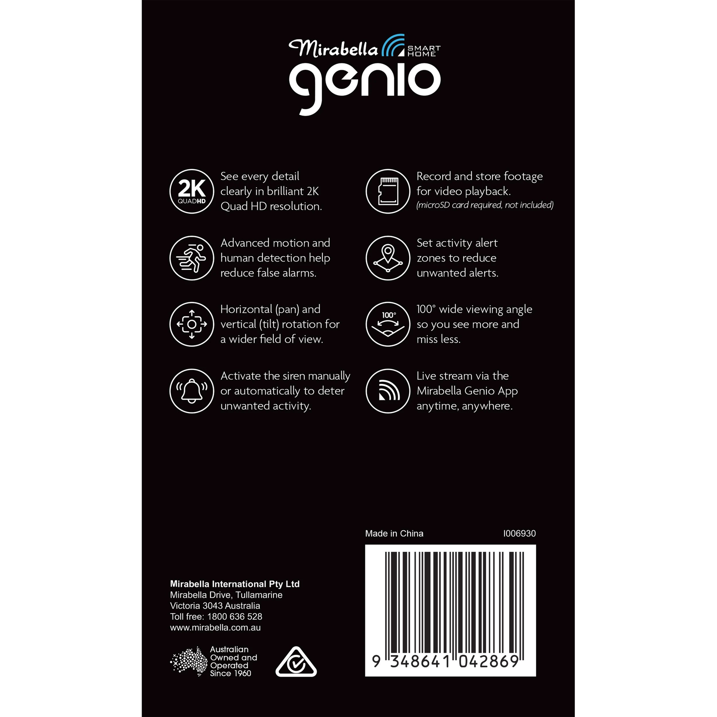 10 Mirabella Genio Smart Pan & Tilt Indoor Security Camera, 10 of 10