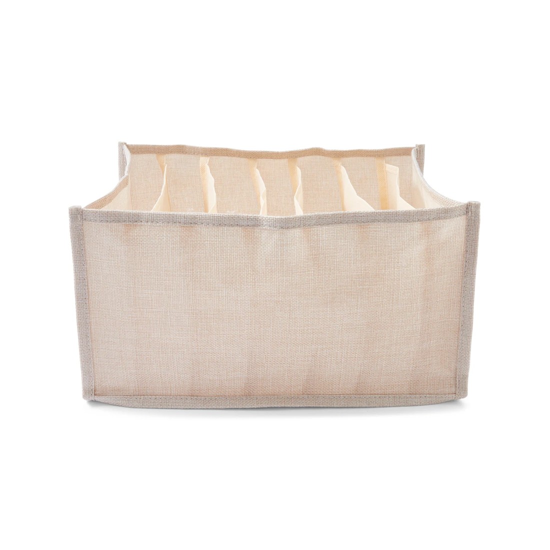 7 Linen Look Organiser - Wide, Beige, 7 of 9