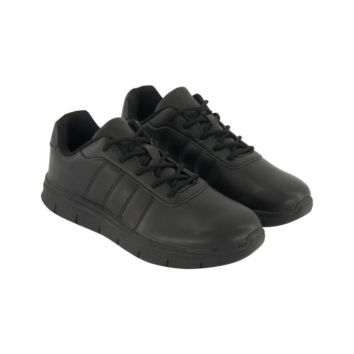 4 Lace Up Slip Resistant Sneakers BLACK, 4 of 5
