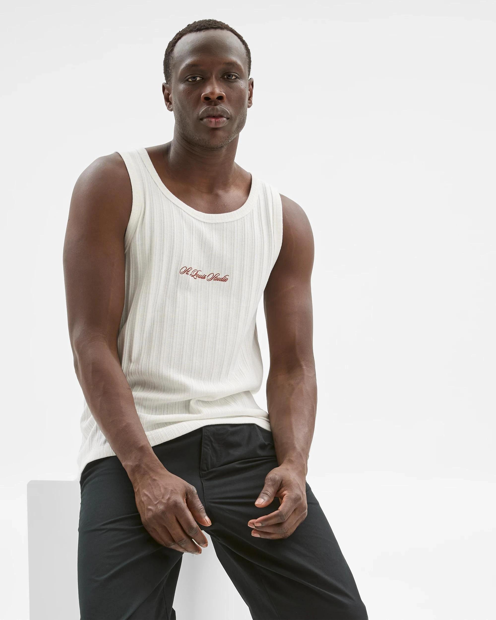 3 Australian Cotton Blend Ribbed Tank Top - Commons WHITE, 3 of 6