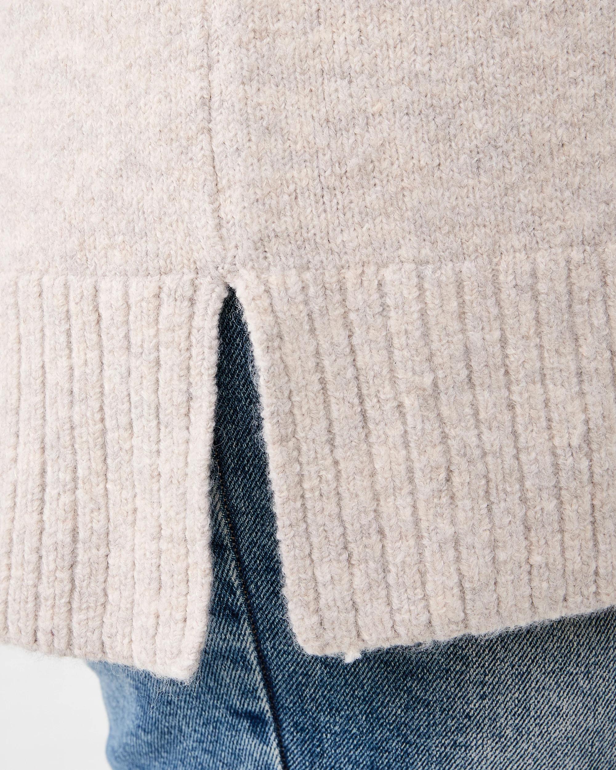 7 Curve Front Seam Crew Neck Jumper Nat Beige, 7 of 8