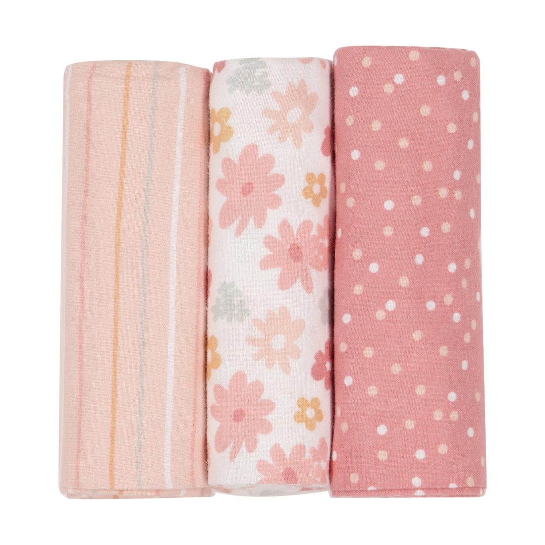 3 3 Pack Flannelette Wraps - Floral, 3 of 6