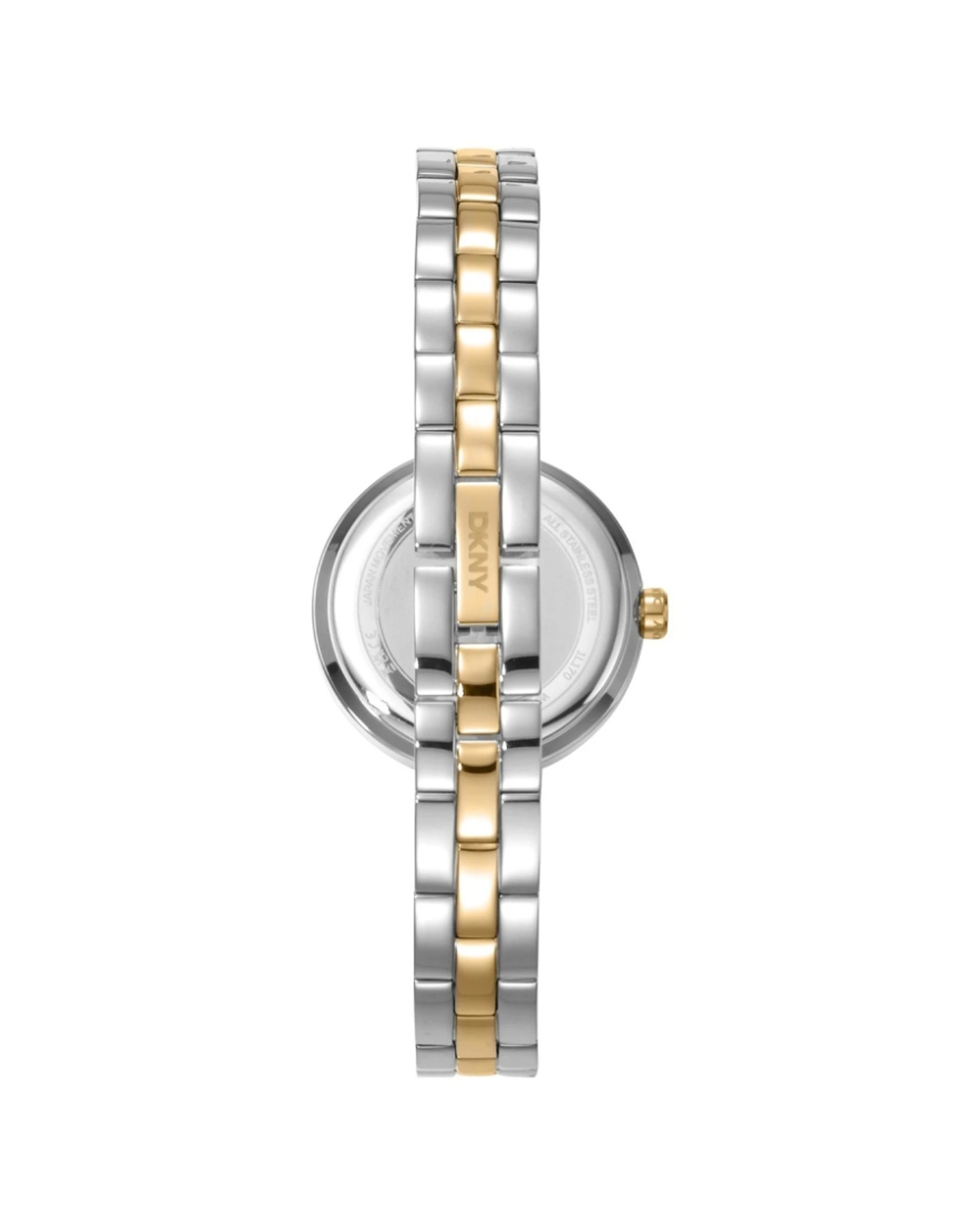 2 DKNY Half Bangle Women's Watch Gold Silver Two-Tone 26mm Stainless Steel, 2 of 4