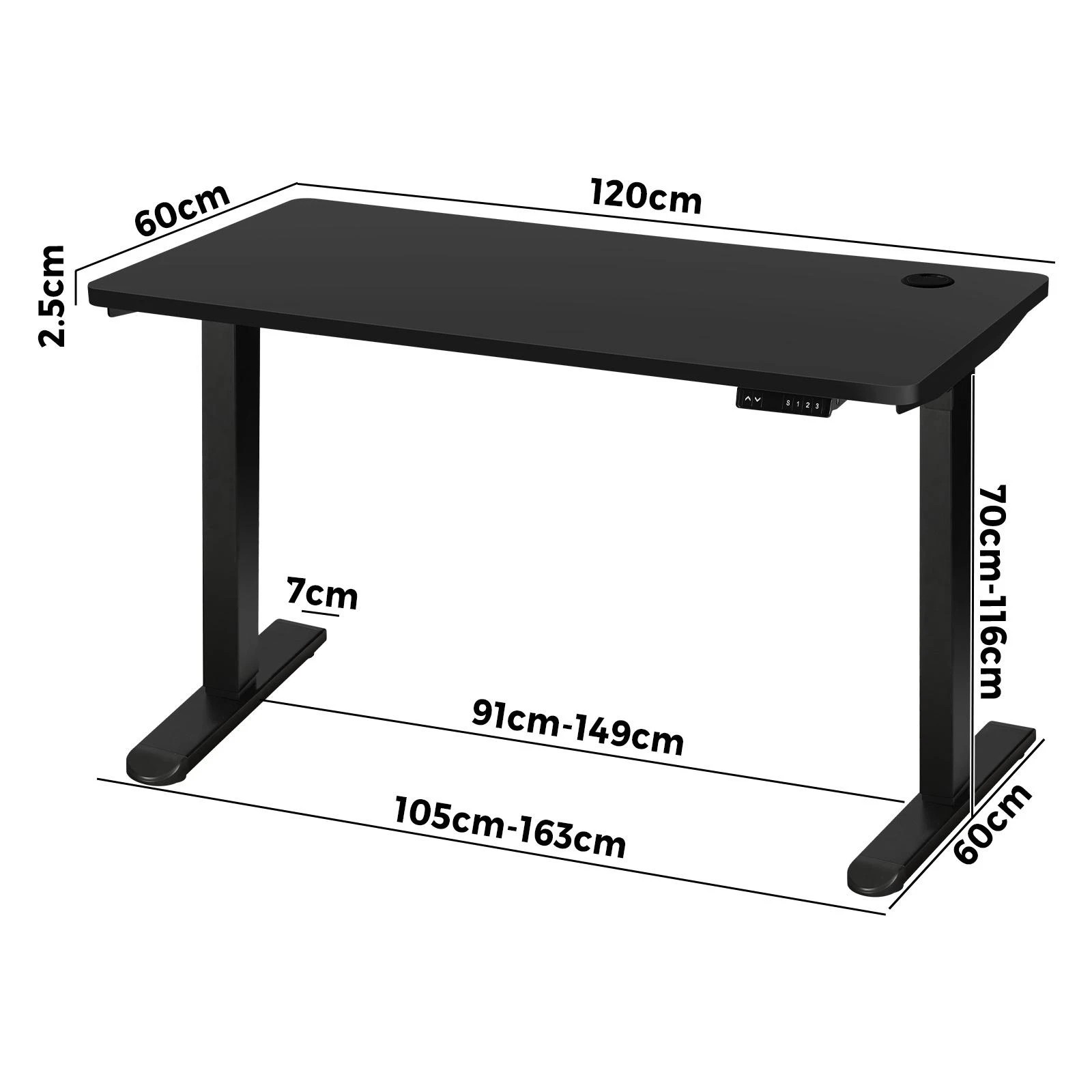 4 Oikiture 120cm Standing Desk Single Motor
 - Black, 4 of 4