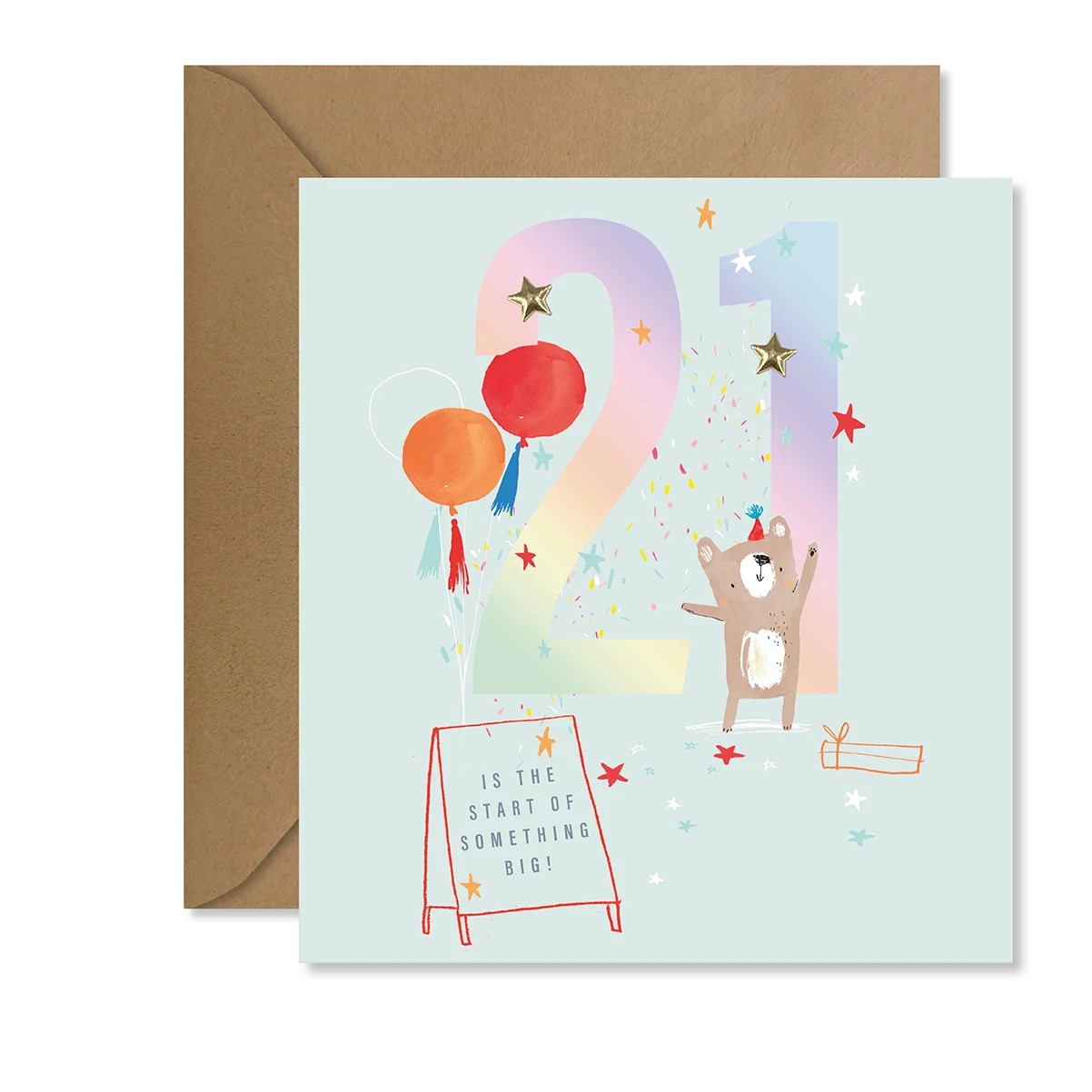 1 Hallmark 21st Birthday Card - Cute Bear, 1 of 3