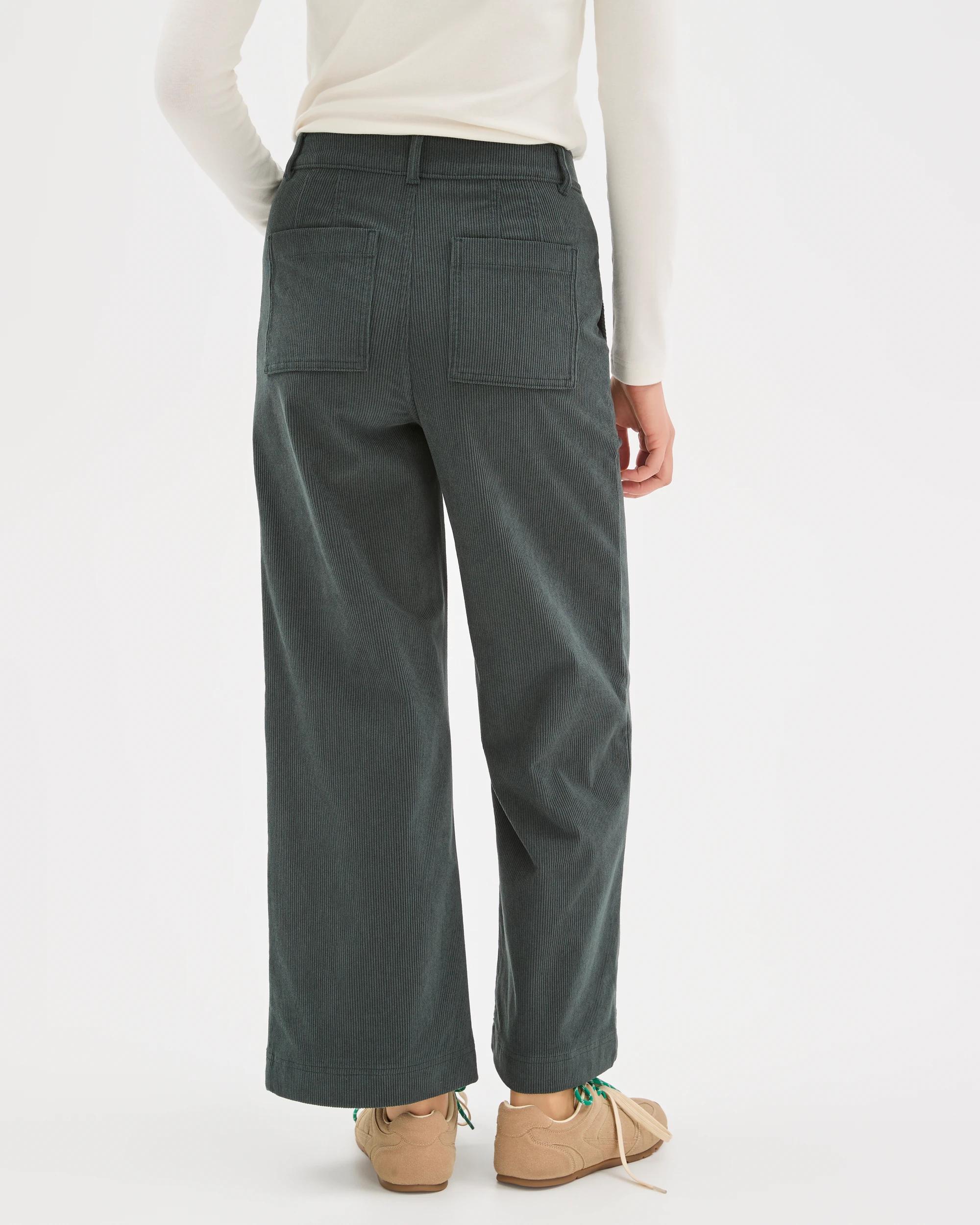 4 Target Woman Crop Length Wide Leg Corduroy Pants MIDNIGHT JADE, 4 of 7