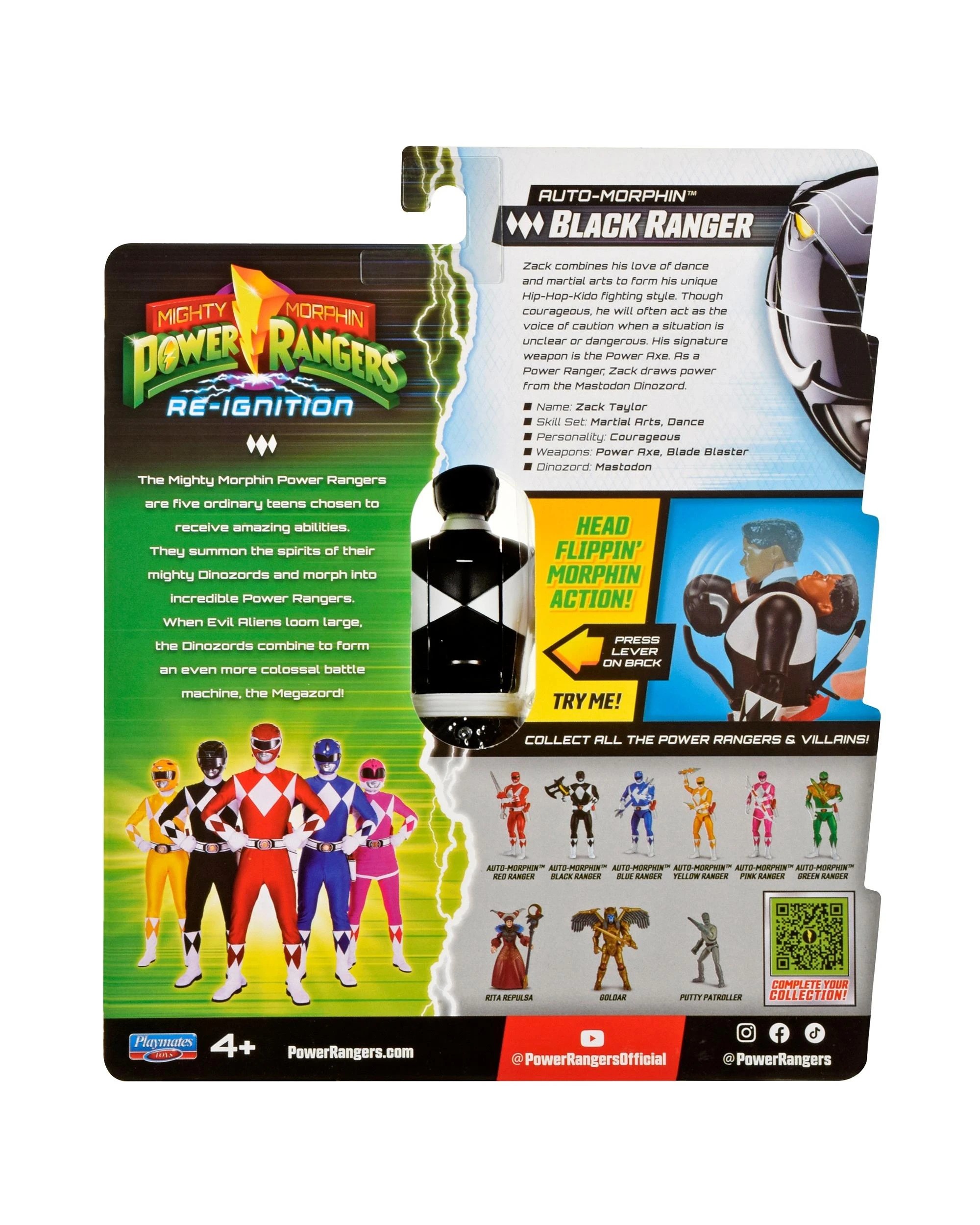 9 Mighty Morphin Power Rangers Re-Ignition Auto-Morphin Black Ranger Action Figure, 9 of 9