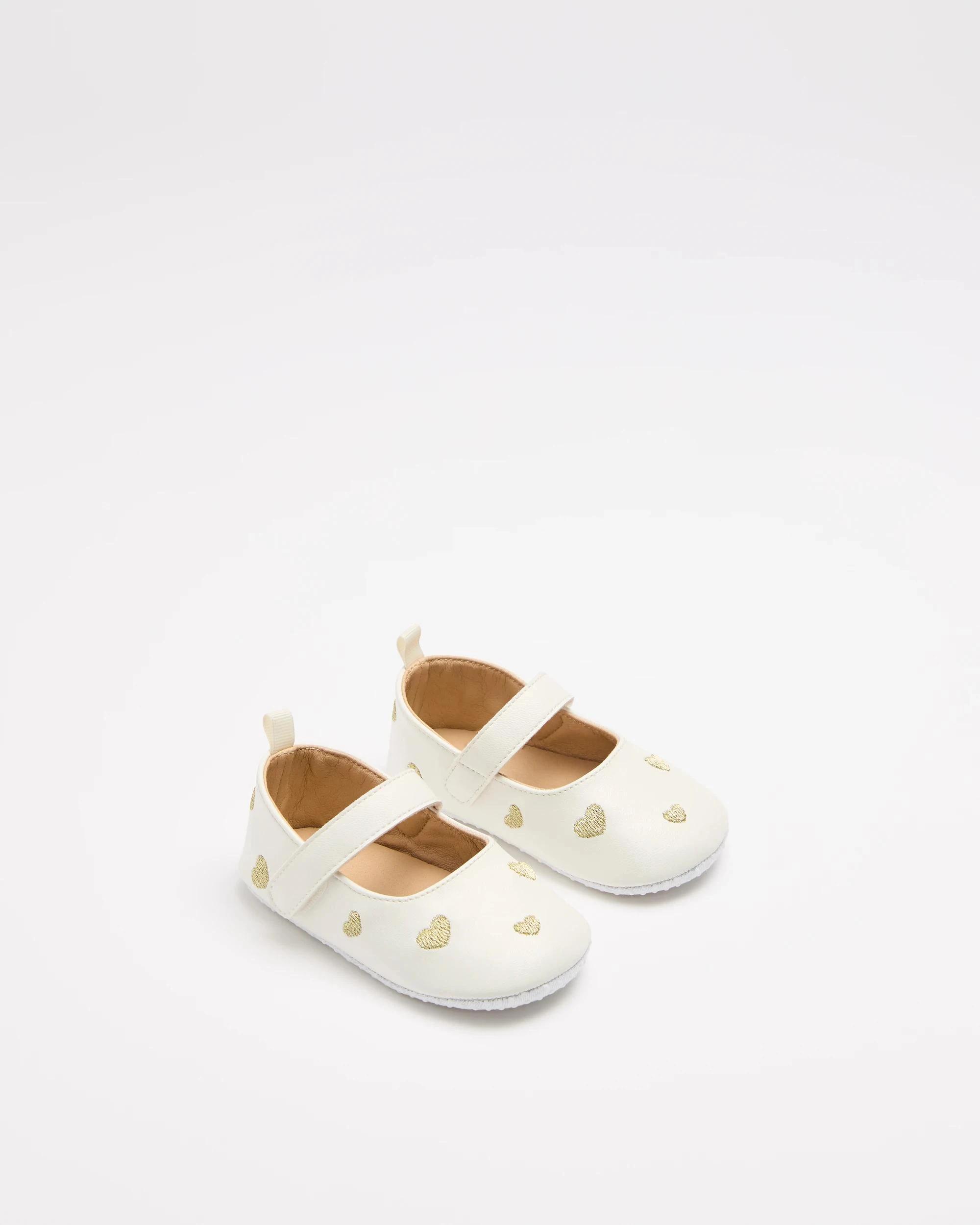 2 Target Baby Girls Pre-Walker Heart Ballet Flat WHITE HEARTS, 2 of 3