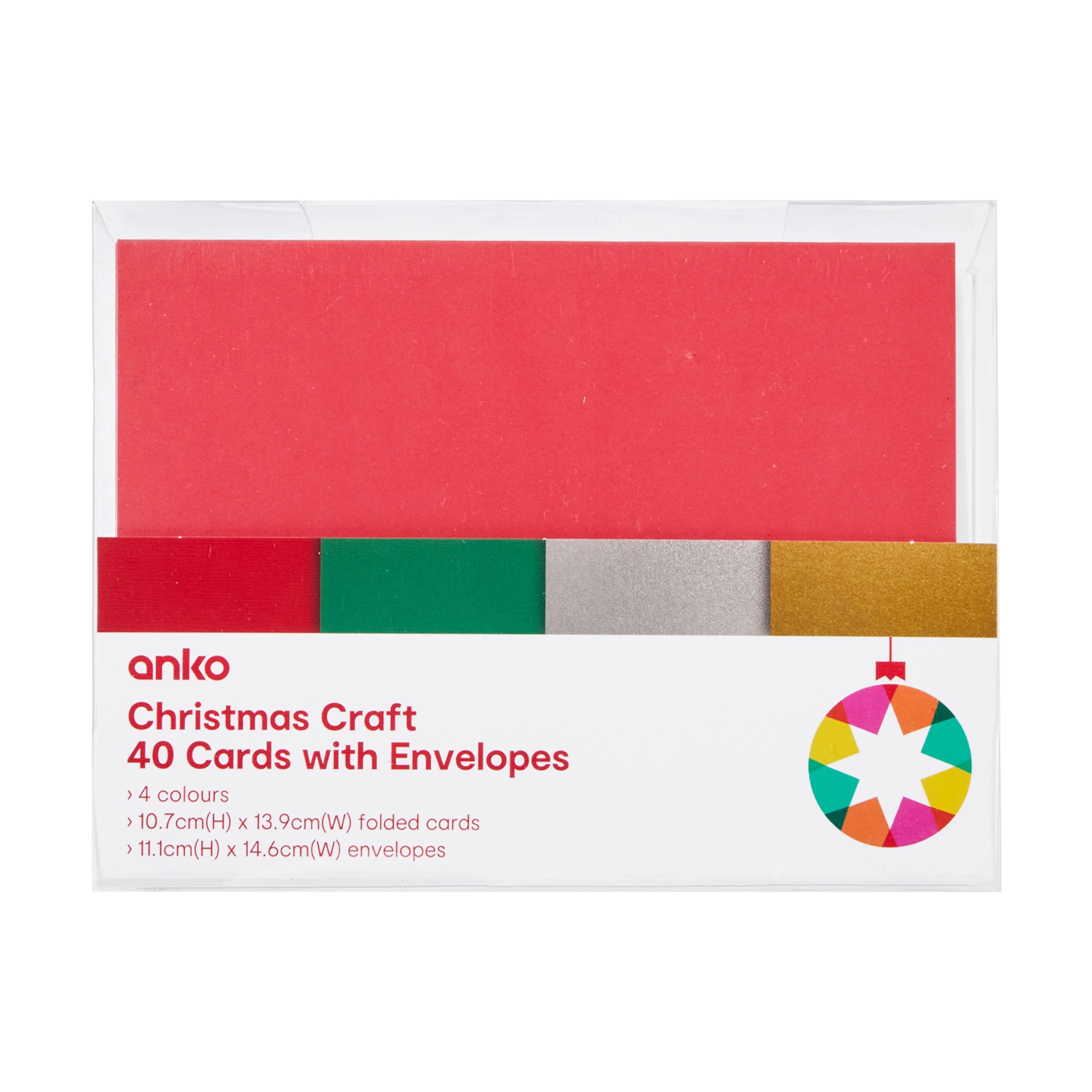 1 40 Pack Christmas Craft Cards with Envelopes, 1 of 3