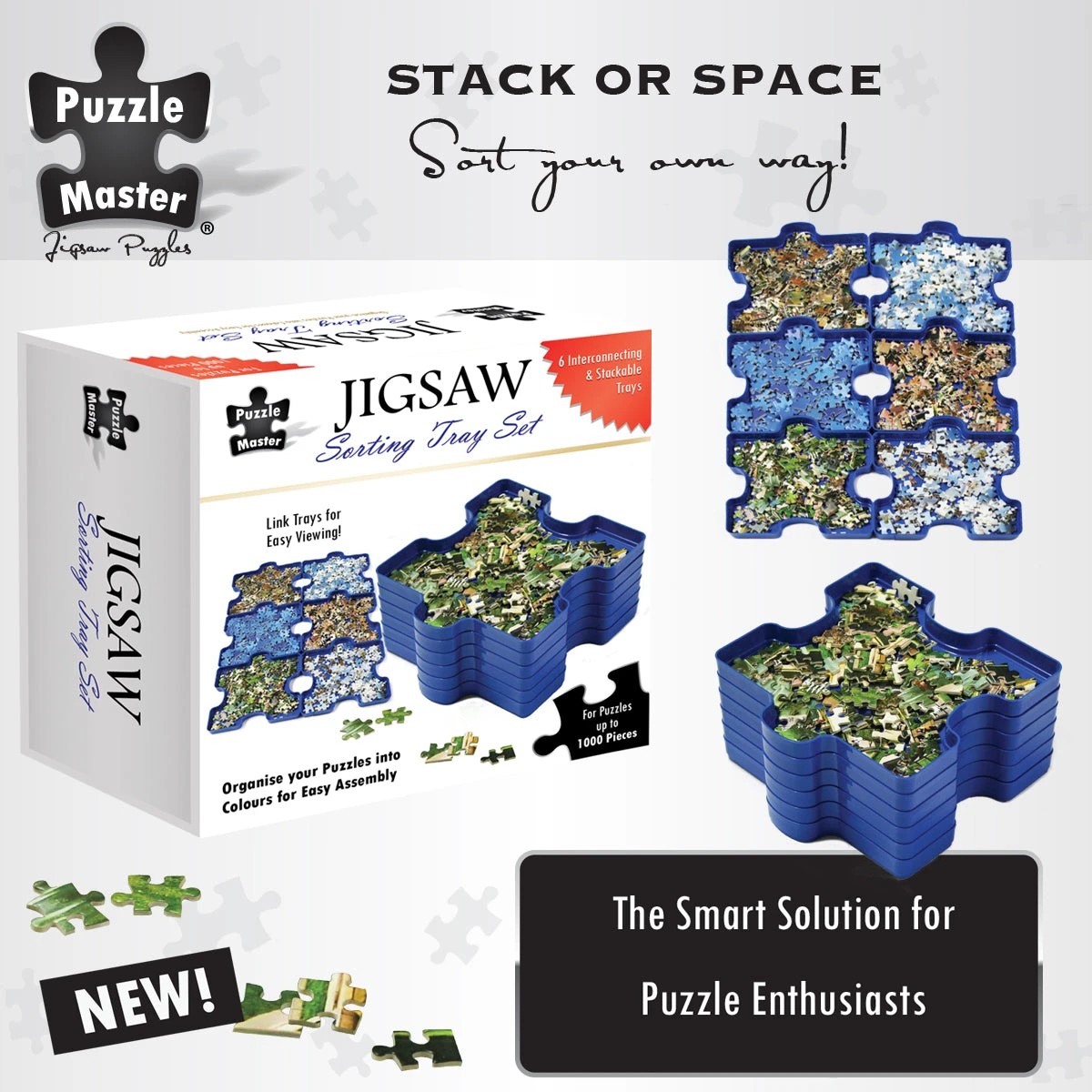 4 Puzzle Master Jigsaw Sorting Tray Set, 4 of 6