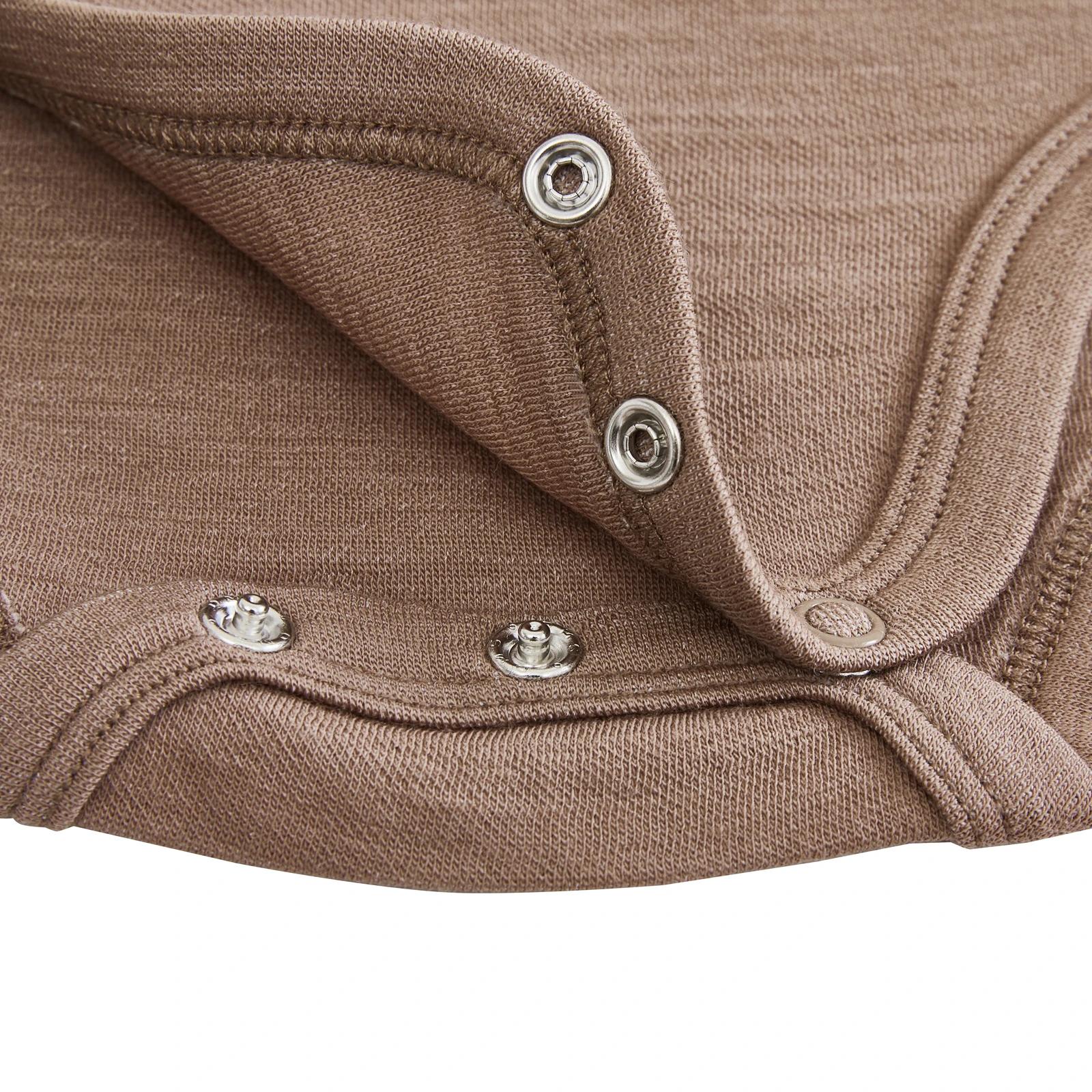 7 Merino Baby Australian Merino Wool Merino Short Sleeve Bodysuit-Brown Marle BROWN MARLE, 7 of 7