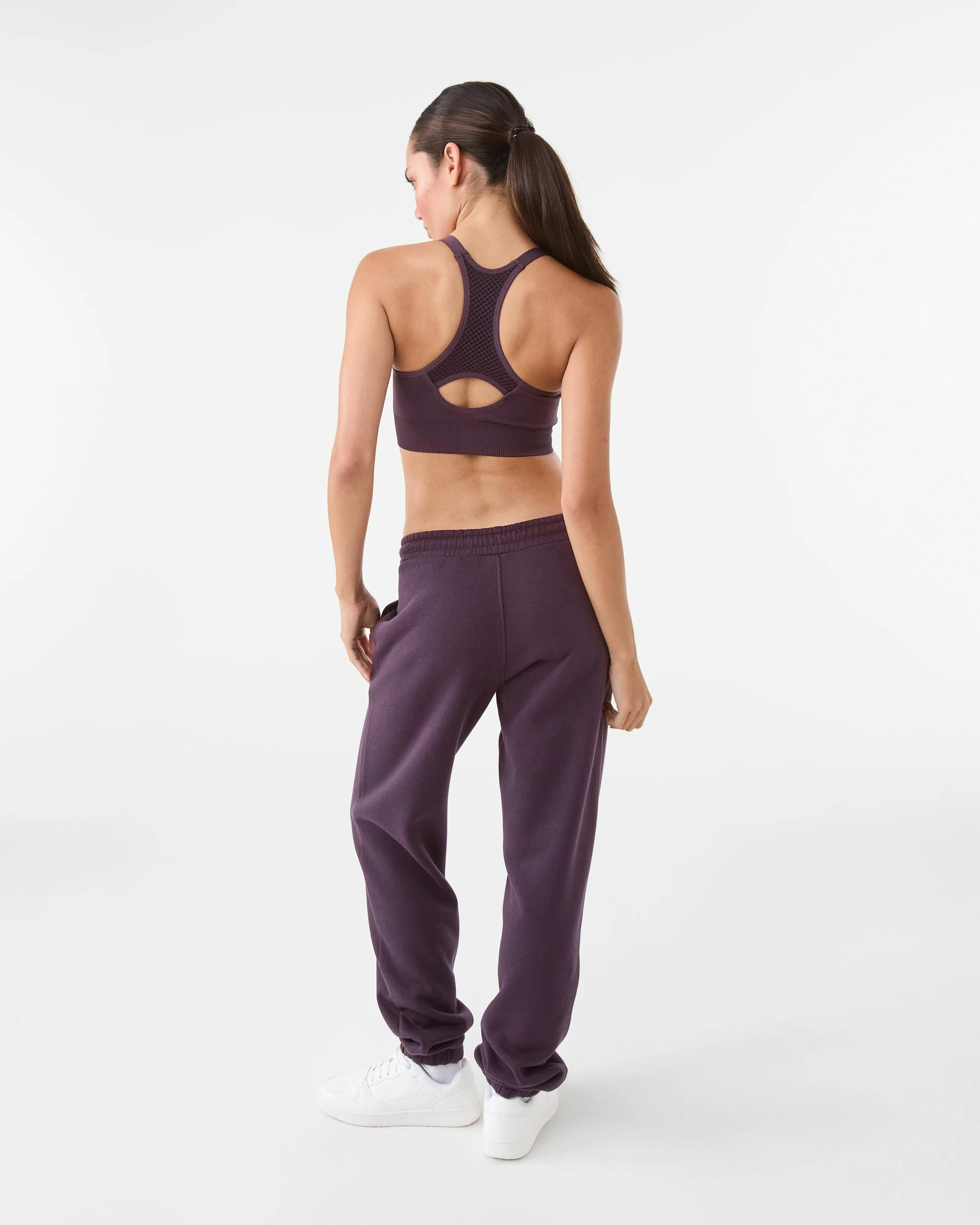 4 Active Womens Essential Cuff Trackpants Pur Raisin, 4 of 6