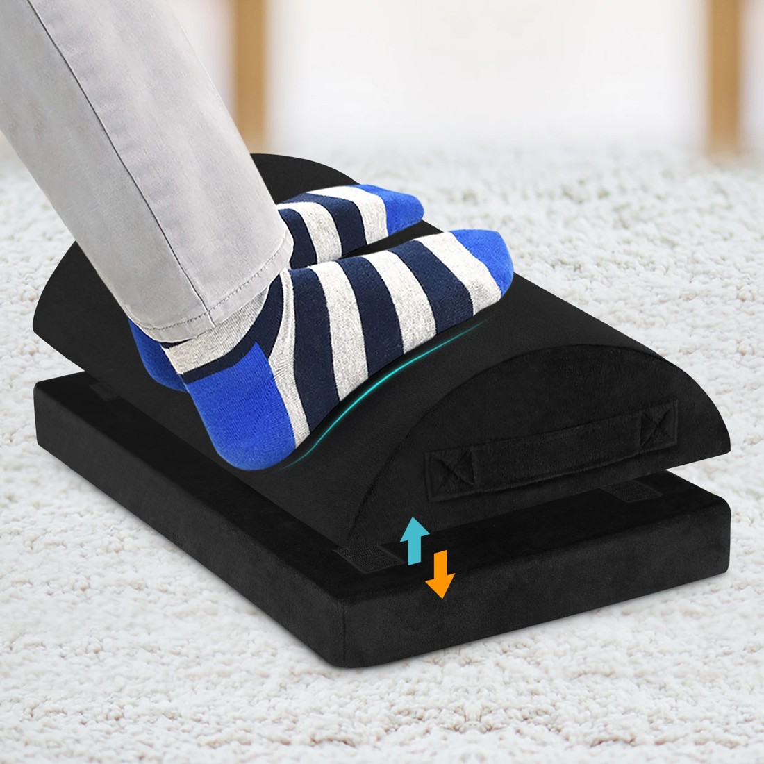 4 Starry Eucalypt Foot Rest Stool Foot Pad Foam Pillow Adjustable Cushion - Black, 4 of 4