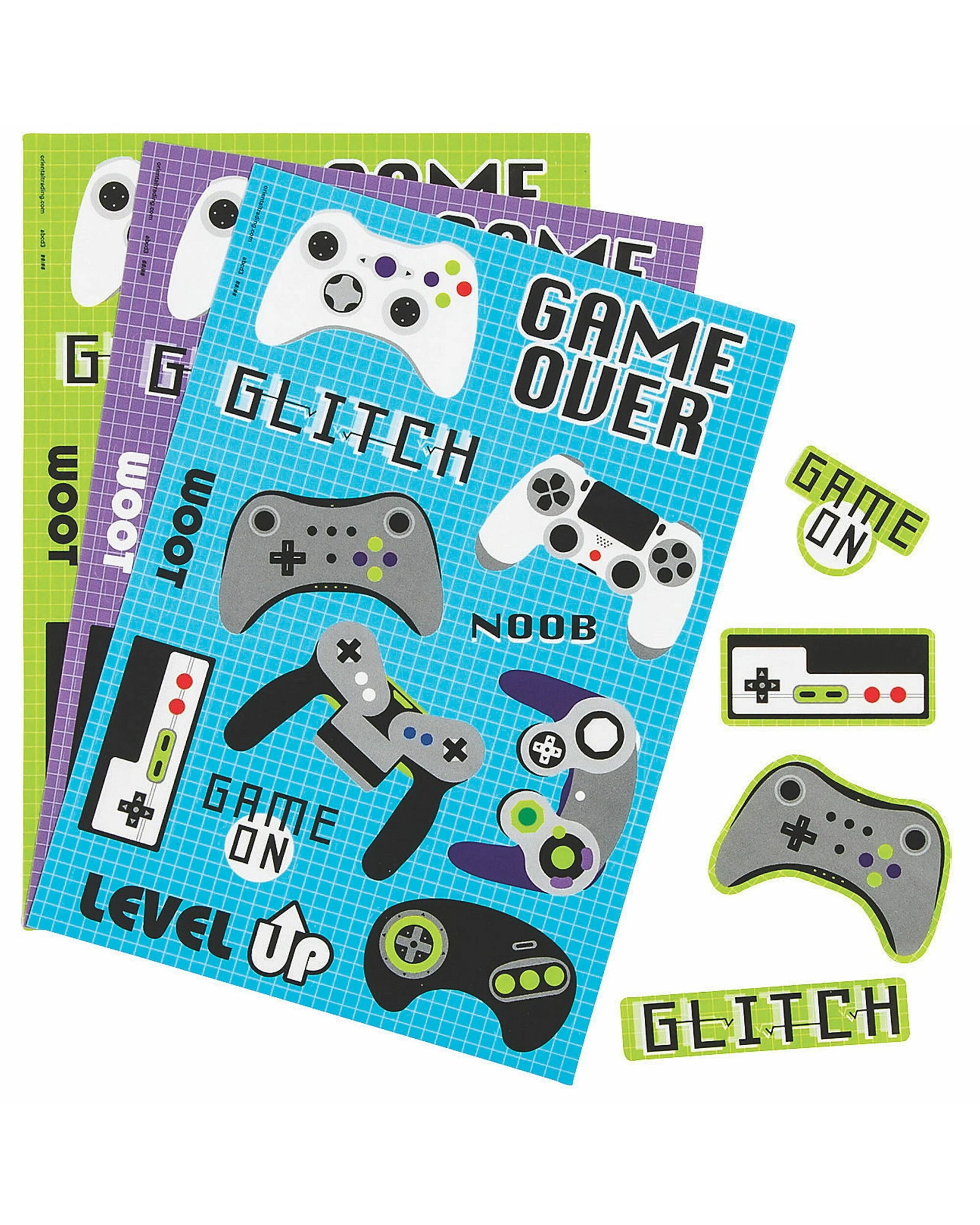 1 Partyrama Gamer Stickers 24 Sheets, 1 of 1