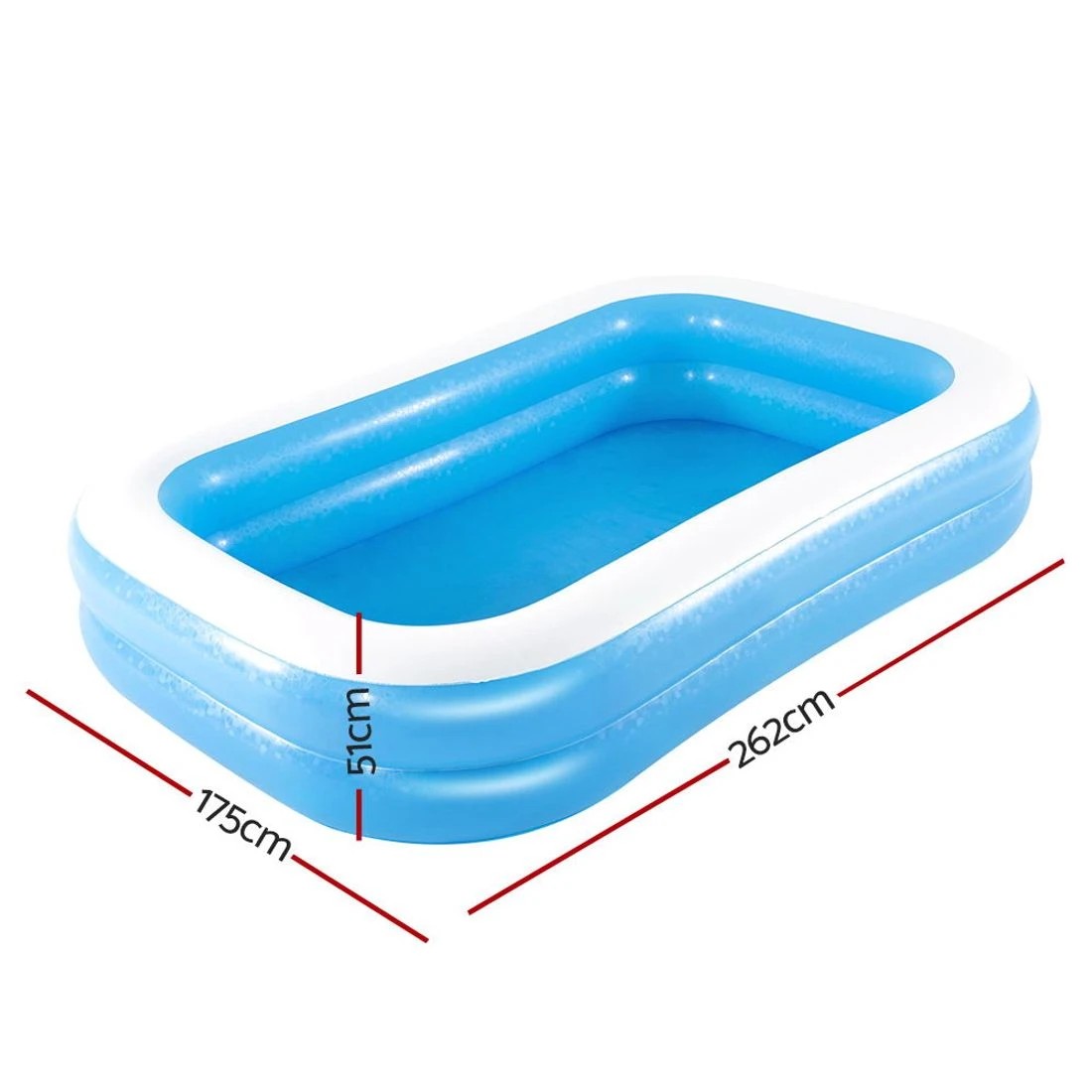2 Bestway Kids Pool 262x175x51cm Inflatable Above Ground Swimming Pools 778L - Blue, 2 of 5
