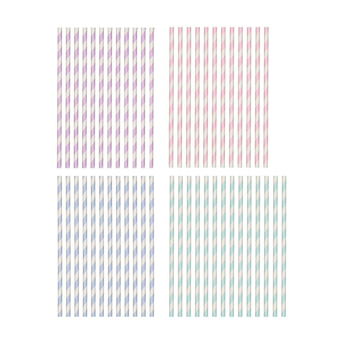 1 50 Pack Pastel Paper Straws, 1 of 5