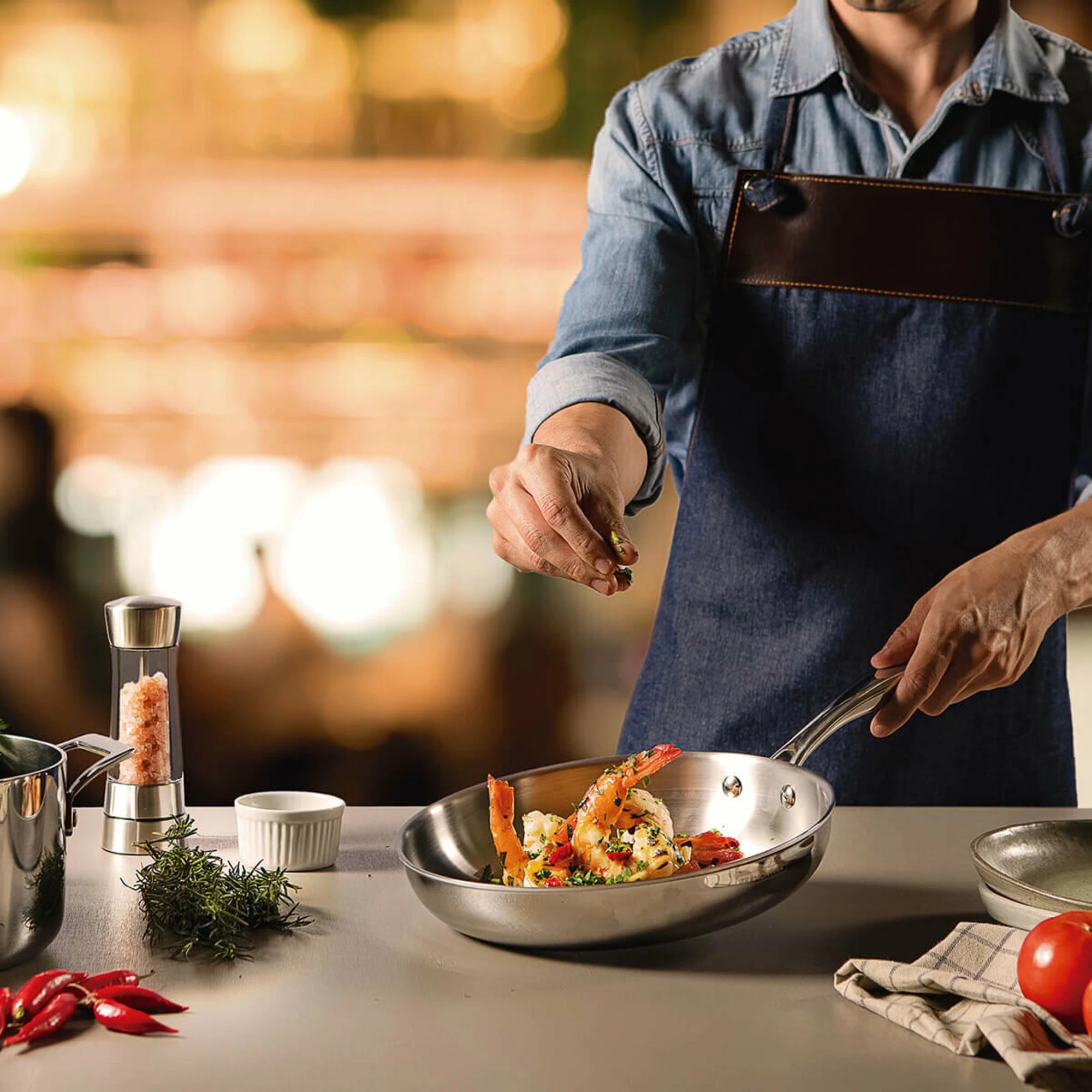 3 Tramontina Grano 20cm Tri-Ply Clad Stainless Steel Frying Pan, 3 of 5