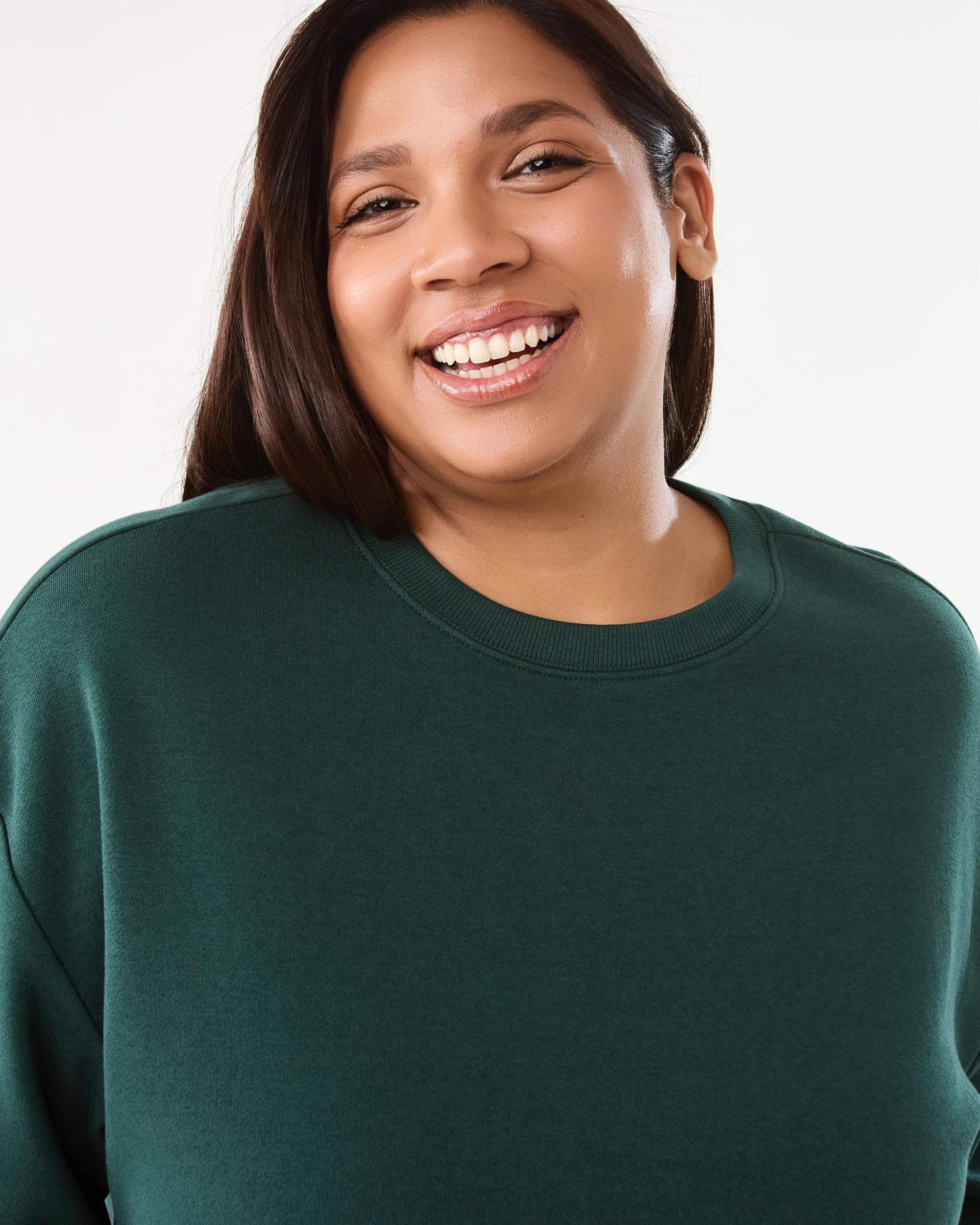 4 Curve Long Sleeve Boxy Sweatshirt Grn Leaf, 4 of 7