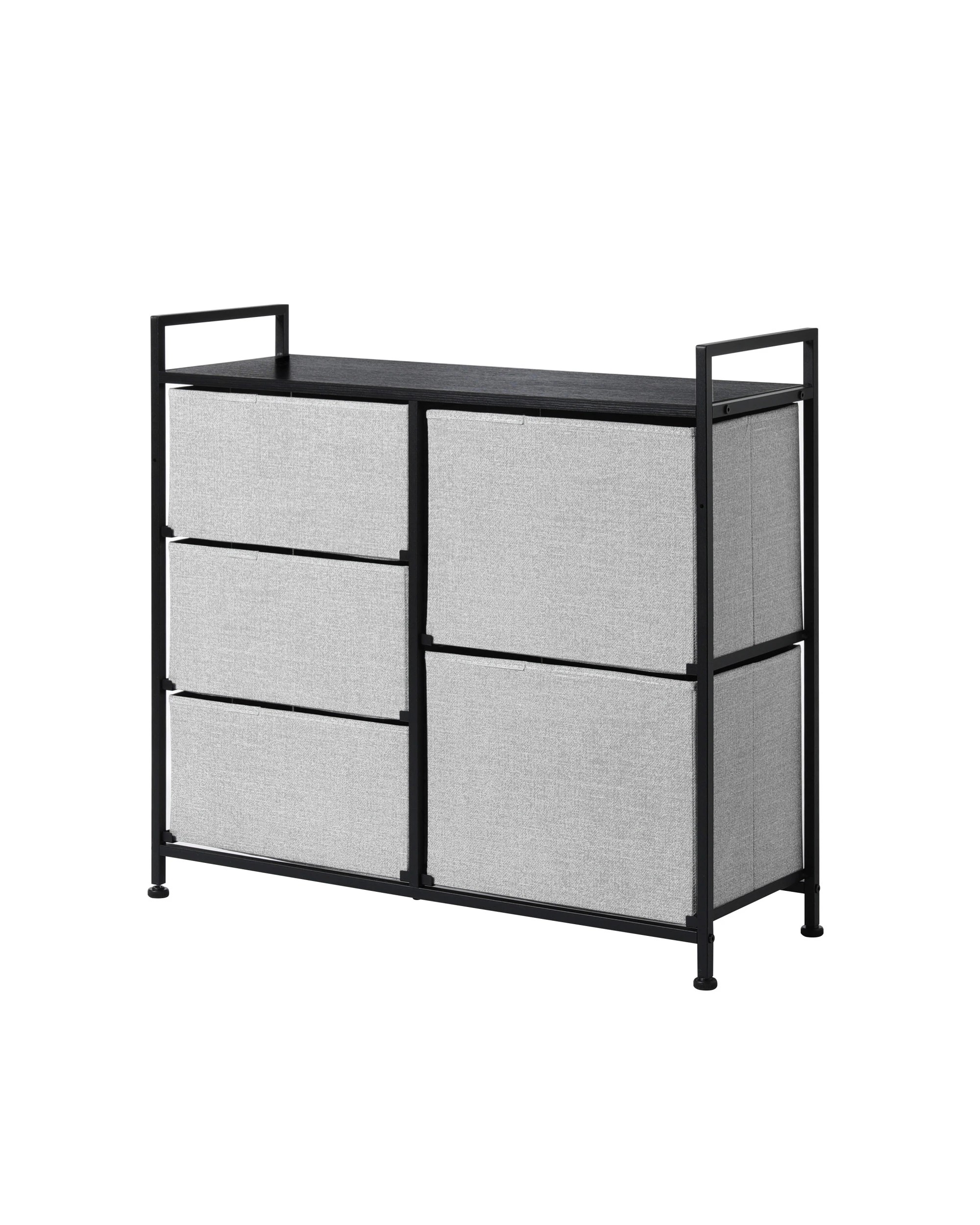 4 Sherwood Luna 5 Drawer Fabric Home Storage Dresser - Grey, 4 of 9
