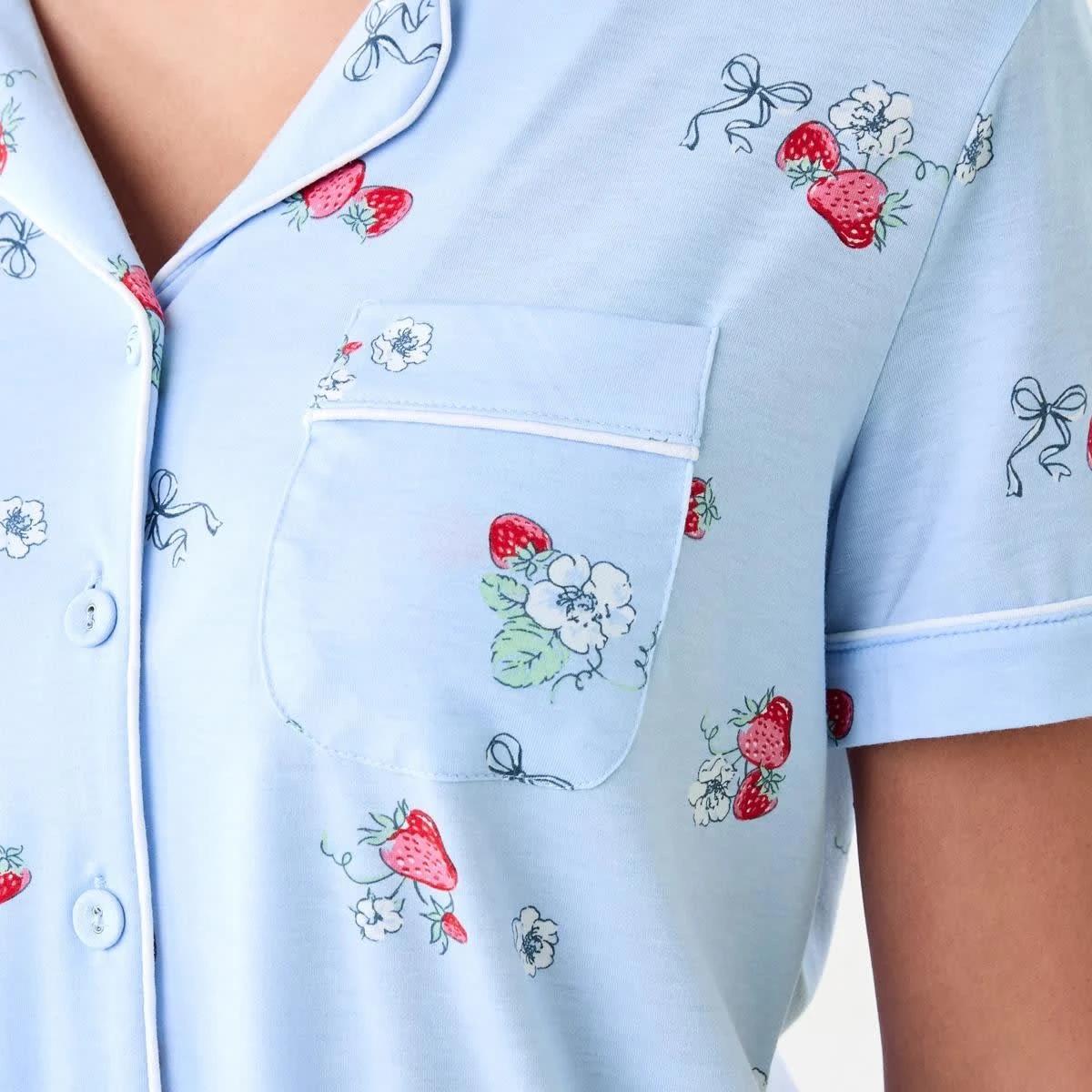 6 Short Sleeve Top and Shorts Comfort Pyjama Set HALO BERRY HALOGEN BLUE, 6 of 8