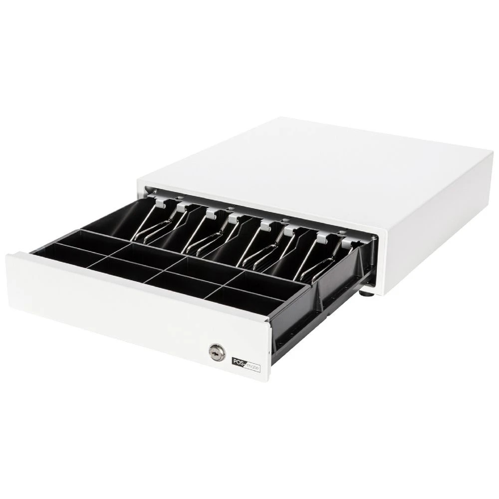 1 POS-mate Cash Drawer Push to Open Gloss White, 1 of 7