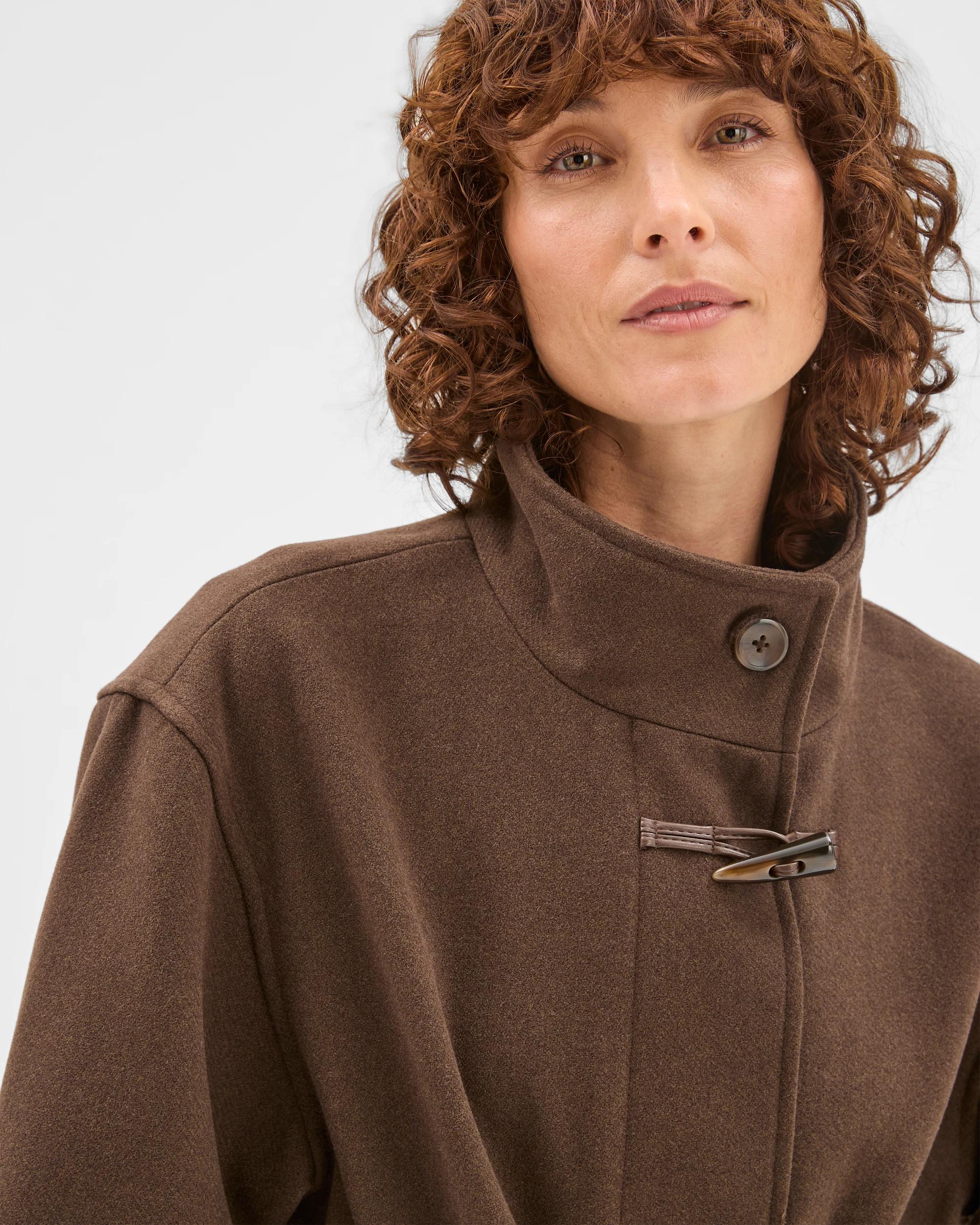 6 Target Woman Tie Waist Duffle Coat COFFEE BEAN, 6 of 7