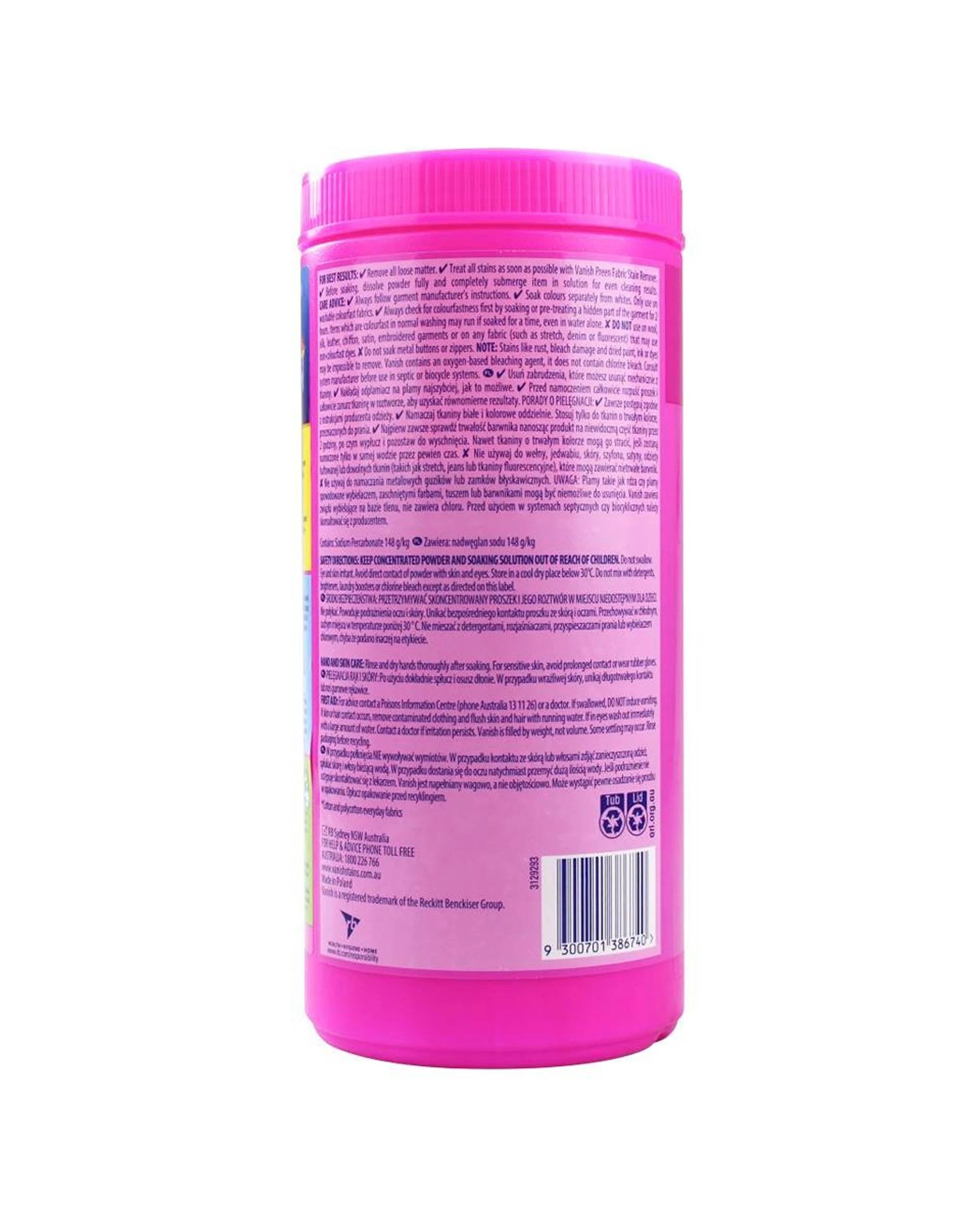 4 Vanish 4PK Laundry Detergent Powder Fabric Stain Remover 1.85kg - Pink, 4 of 4