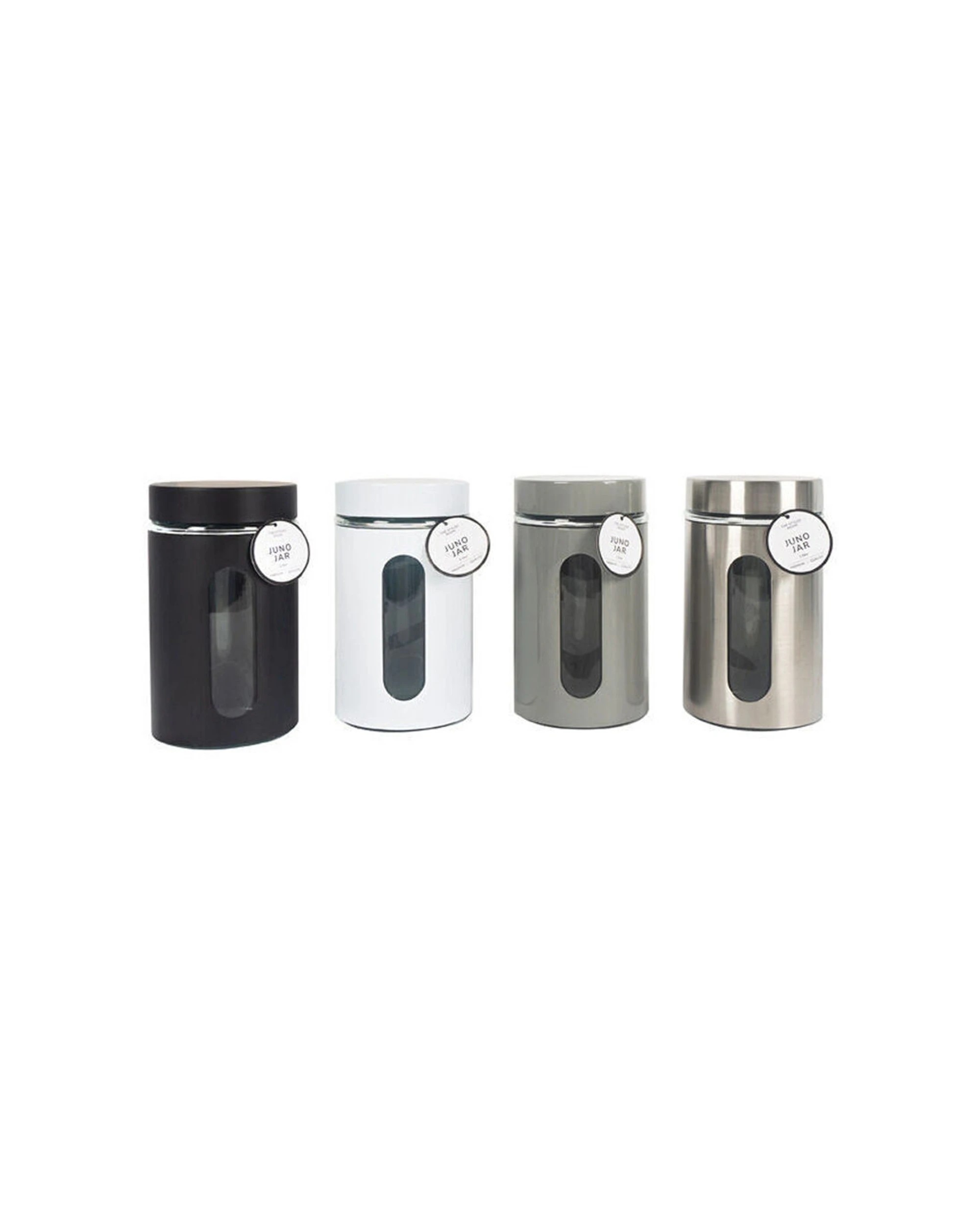 3 Glass & Co 12PK Large Stainless Steel Window Canister Jar 1000ml - Assorted, 3 of 3