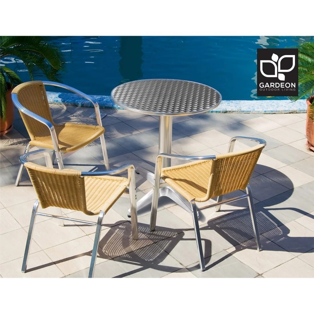 6 Gardeon Outdoor Bar Table Adjustable Aluminium Round 70/110cm - Silver, 6 of 6