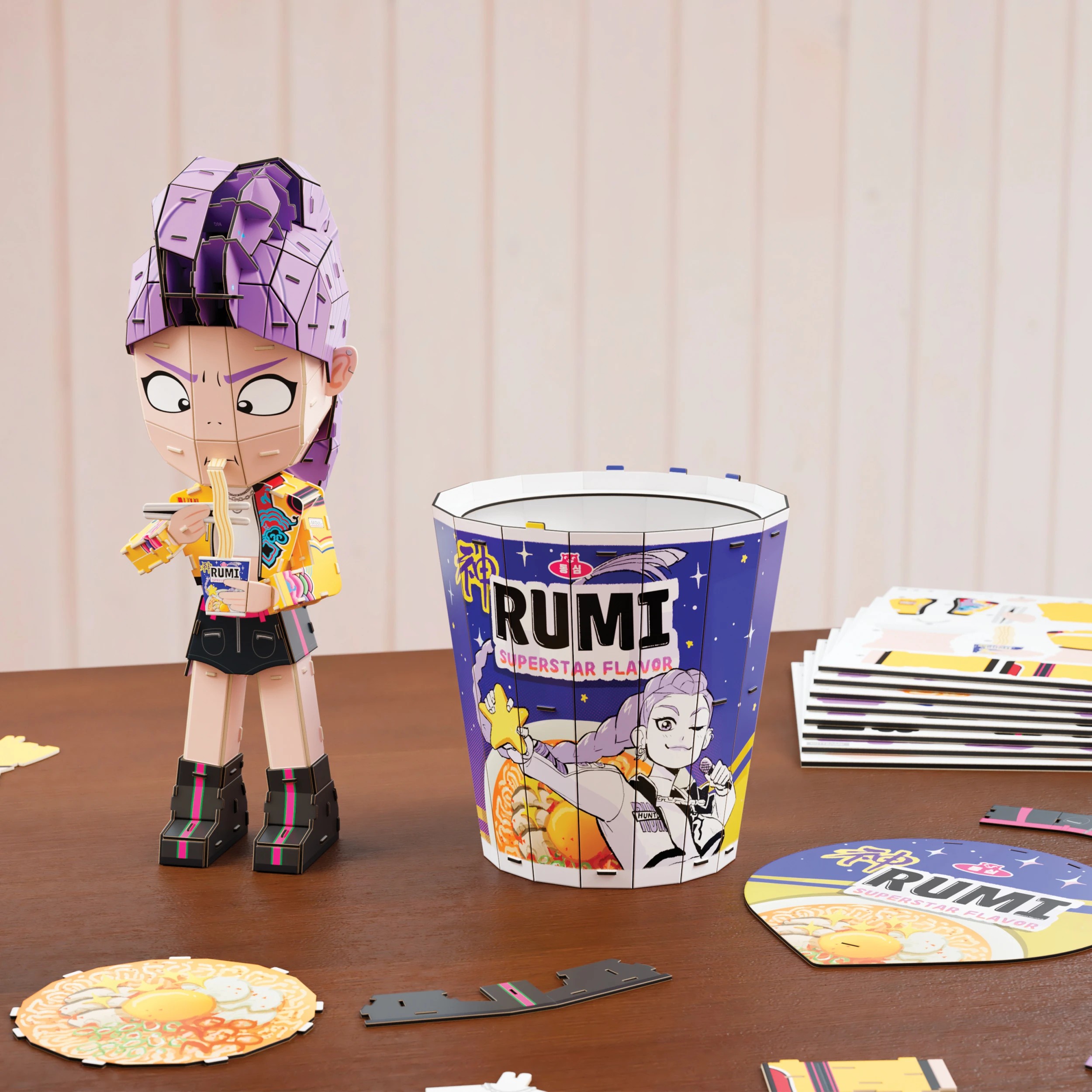 5 138 Piece KPop Demon Hunters 4D Build Rumi Ramyeon Cup 3D Puzzle Model Kit, 5 of 7