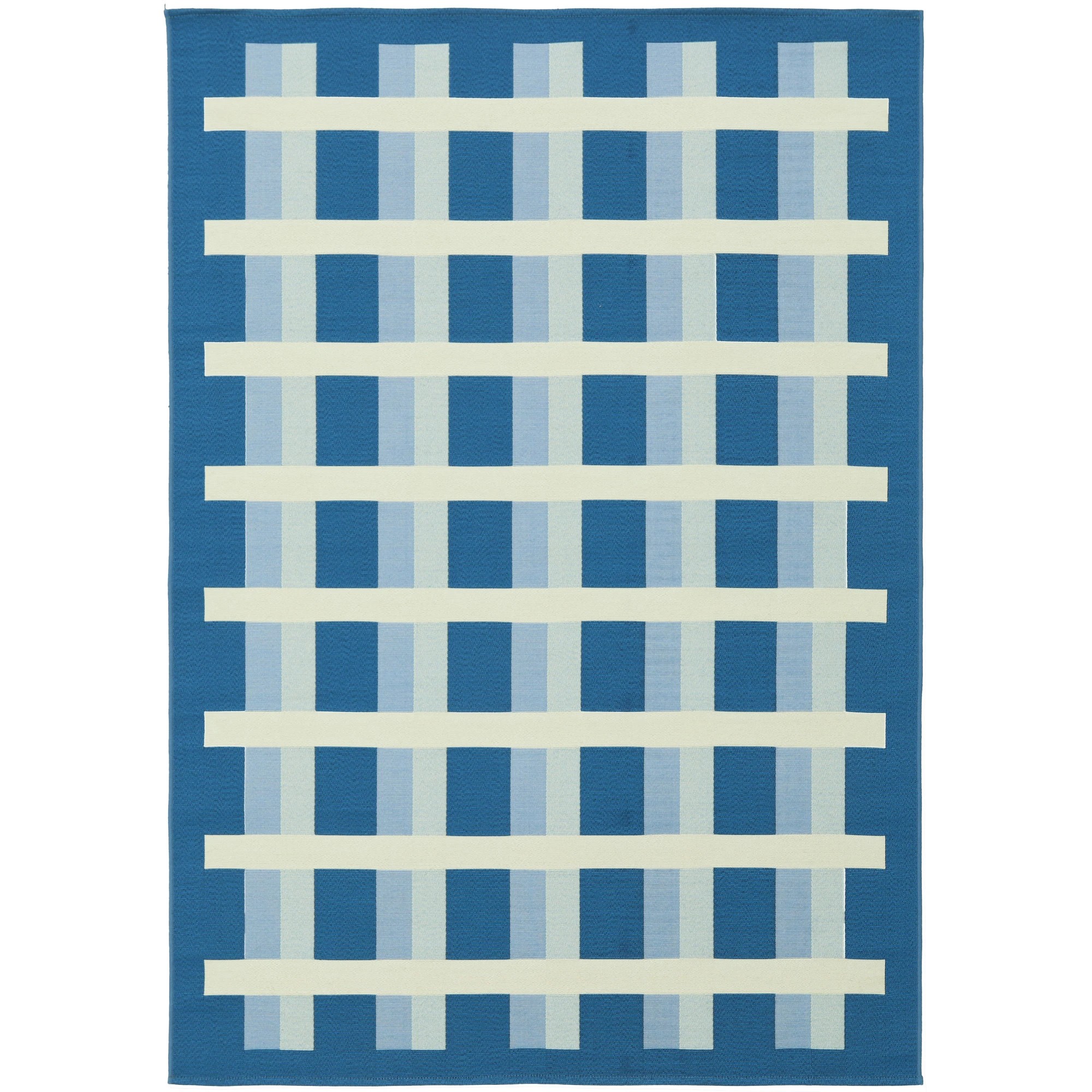 2 Common Ground Rugs Horizon Lattice 285x200cm - Large Pet Friendly Outdoor Floor Rug - Blue, 2 of 9