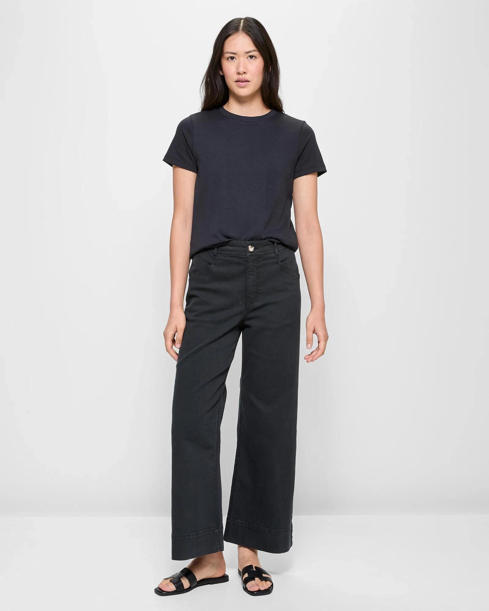 2 Target Australian Cotton Interlock Neat T-Shirt BLACK, 2 of 5